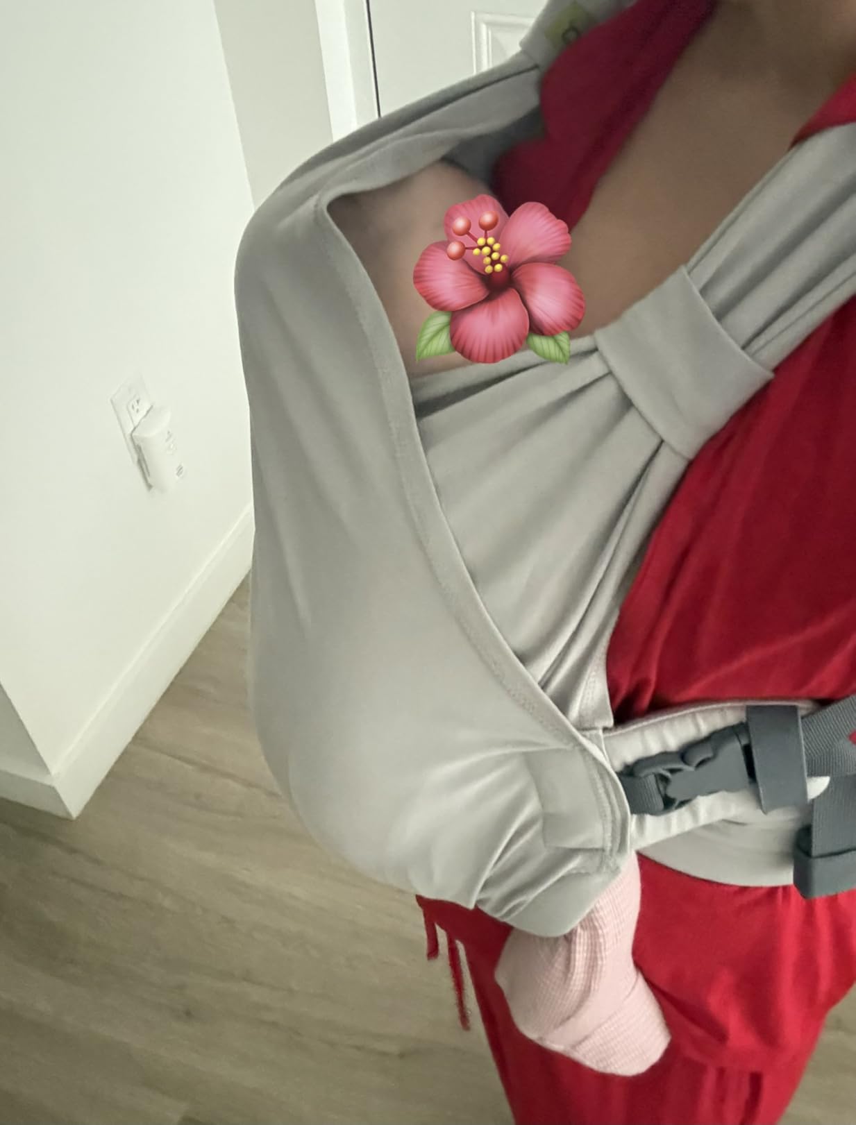 Boba Bliss Pre-Wrapped Baby Wrap Carrier, Newborn Sling, Sea Mist | Stretchy Hybrid Sling that slips on in seconds, no tying, Hip-Healthy certified with Head Support for newborns 0-18 months. customer photo 2