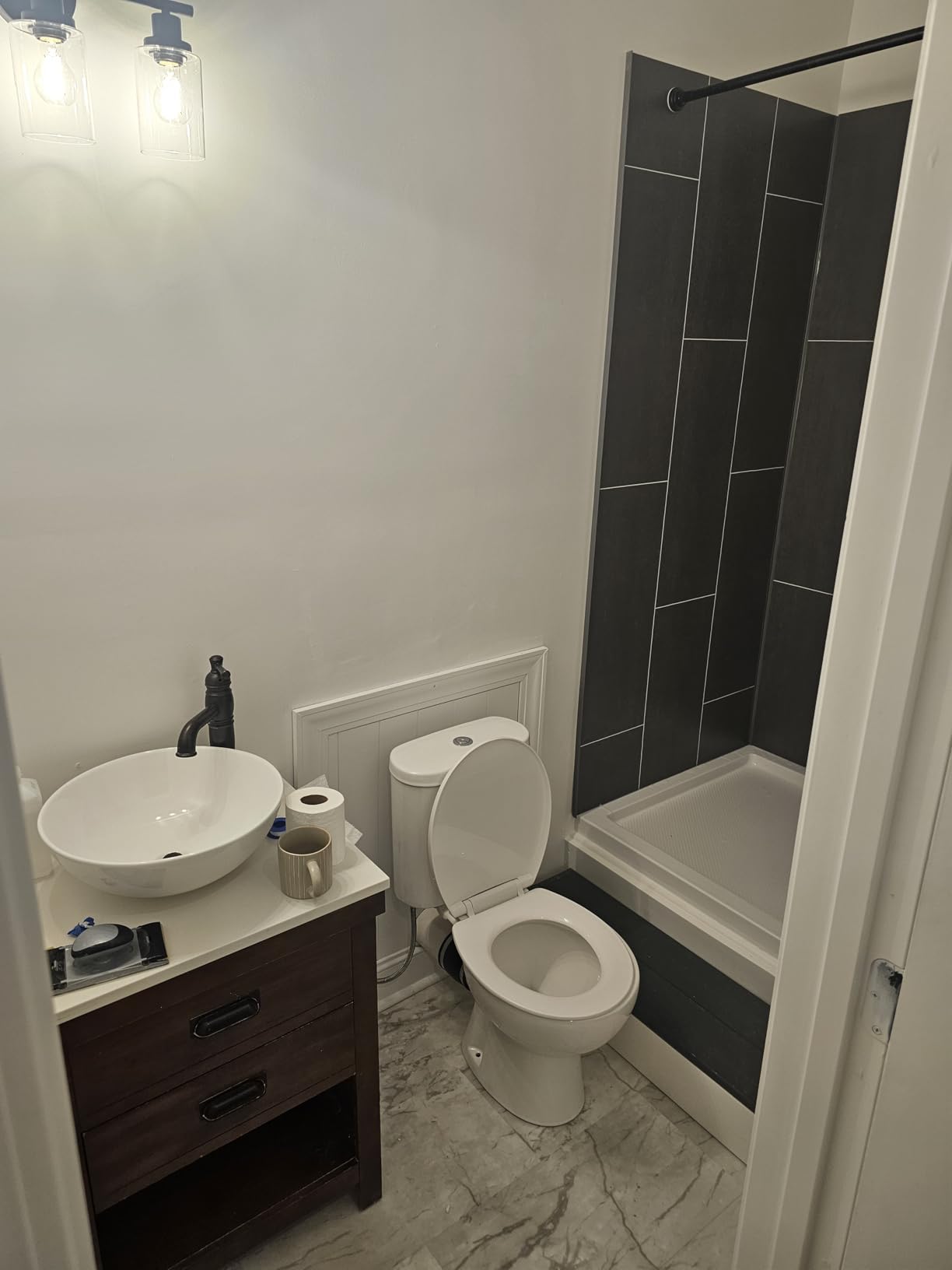 Simple Projec 600w Macerating Toilet System, Silent & Powerful | Upflush Upflow Toilet for Basement Included Macerator Pump with Ac Vent & 4 Water Inltes for Bathroom, 2-piece Kit customer photo 2