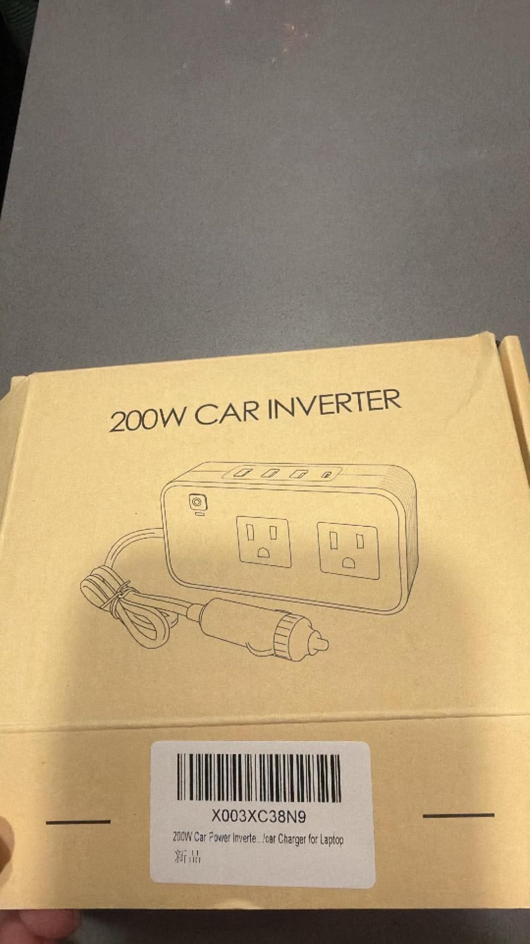 PiSFAU 200W Car Power Inverter - DC 12V to 110V AC Car Plug Adapter Outlet | Dual AC Outlet 4.8A 24W USB-A/C, Portable Cigarette Lighter Charger for Laptop/Camping/Road Trip customer photo 1