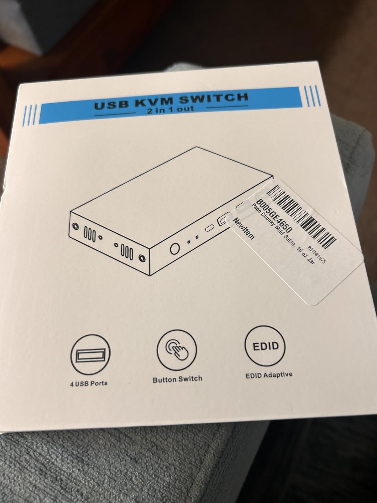 USB3.0 KVM Switch 2 Port HDMI, 4K@60Hz KVM Switch 1 Monitors 2 Computers with 3 USB3.0 Ports, HDMI KVM Switches for 2 PCs Share 1 Monitors and USB Devices, Support Button Switch, EDID customer photo 2
