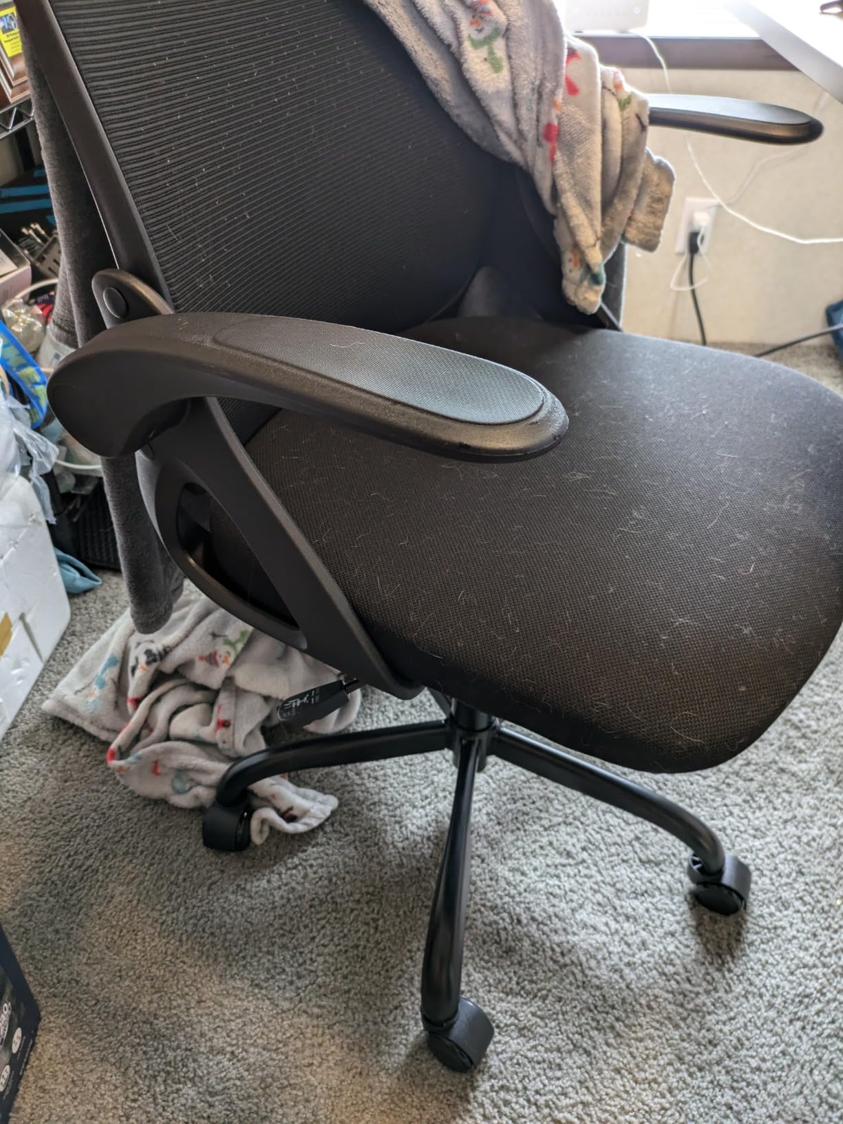 Kensaker Drafting Chair Tall Office Chair, Ergonomic Standing Desk Chair with Adjustable Foot Ring and Flip-up Armrests, Mesh Computer Chair for Art Studio, 300 LBS, Black customer photo 2