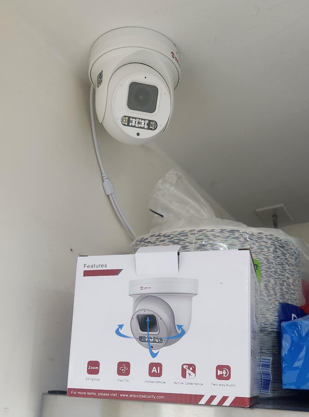 Anpviz 6MP PoE PTZ Camera Outdoor Security IP Camera, 5X Optical Zoom | 2.7~13.5mm Lens, Spotlight & Sound Alarm, Human Vehicle Detection, SD Card Slot, NDAA, PTZIP30A60WD-SA-5X (U Series) customer photo 1