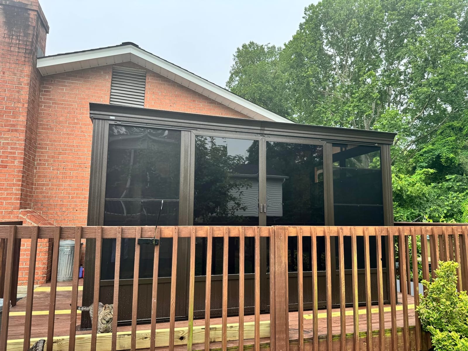 Domi 10x12FT Sunroom, Wall Mounted Sunroom Kit with Galvanized Steel Sloping Roof, Outdoor Sunroom Gazebo with Detachable PC Screen, 3 Sliding Double Doors, Lean to Sun Room for Patio, Deck customer photo 2