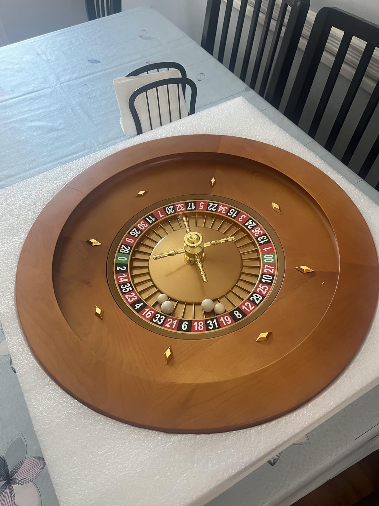 Leyndo 20 Inch Wooden Roulette Wheel with 4 Roulette Balls Casino Grade Precision Bearings Roulettes Wheel Turntable Leisure Table Games for Home Professional Use Night Party Game (Classic Pro) customer photo 2