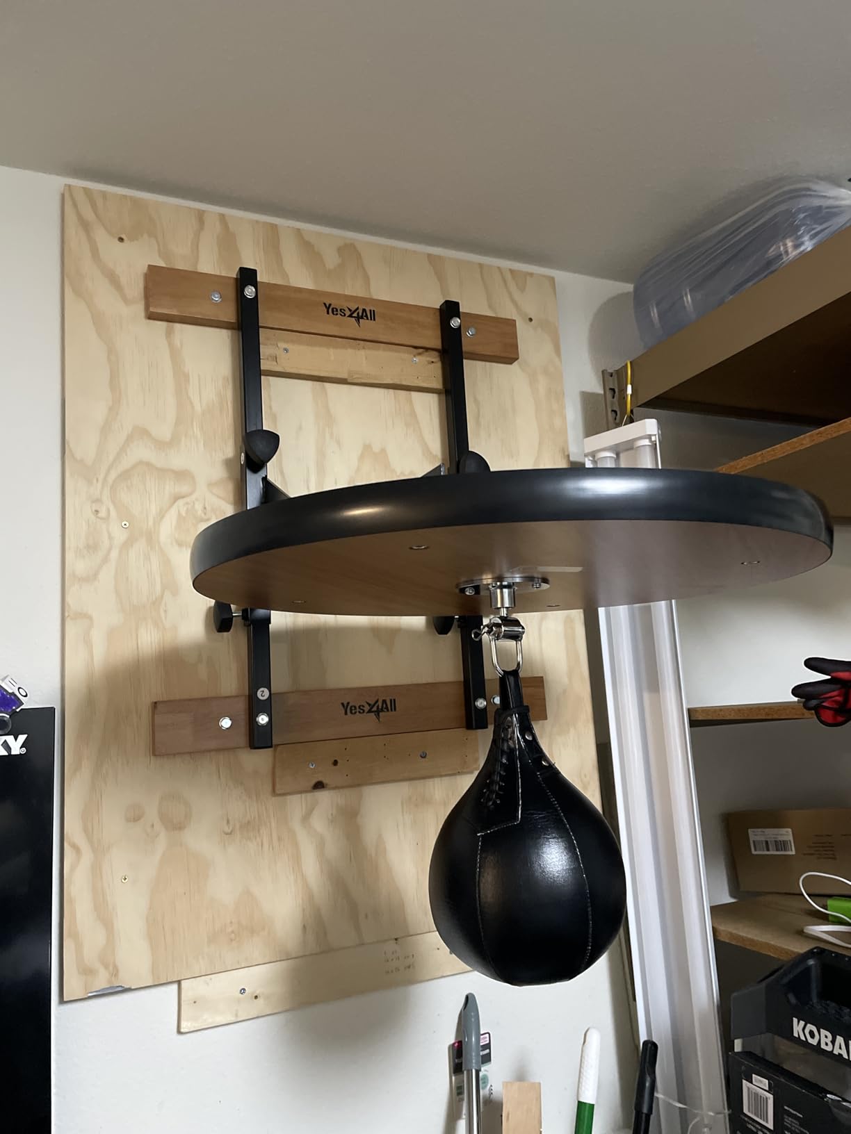 Yes4All 24 inches Adjustable Speed Bag Platform with Upgraded Speed Balls, Wall Mount Punching Bag Boxing Training Full Kit customer photo 1