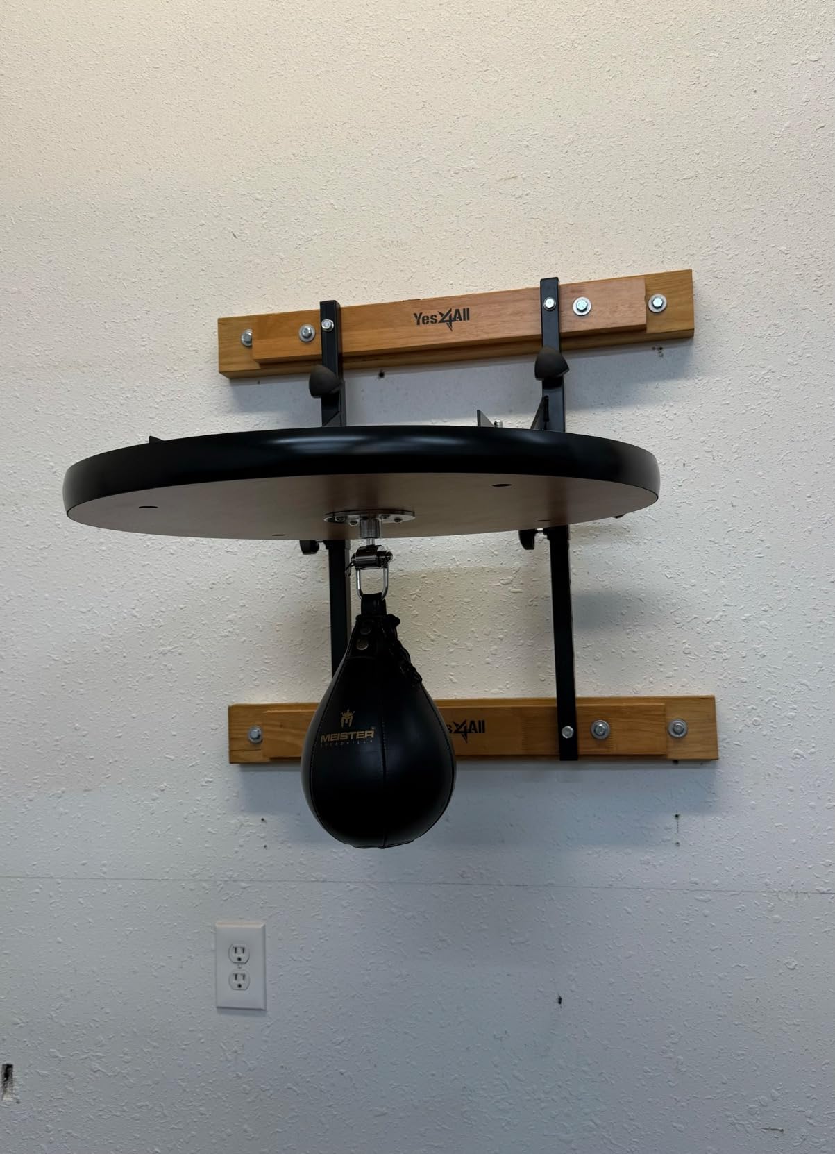 Yes4All 24 inches Adjustable Speed Bag Platform with Upgraded Speed Balls, Wall Mount Punching Bag Boxing Training Full Kit customer photo 2