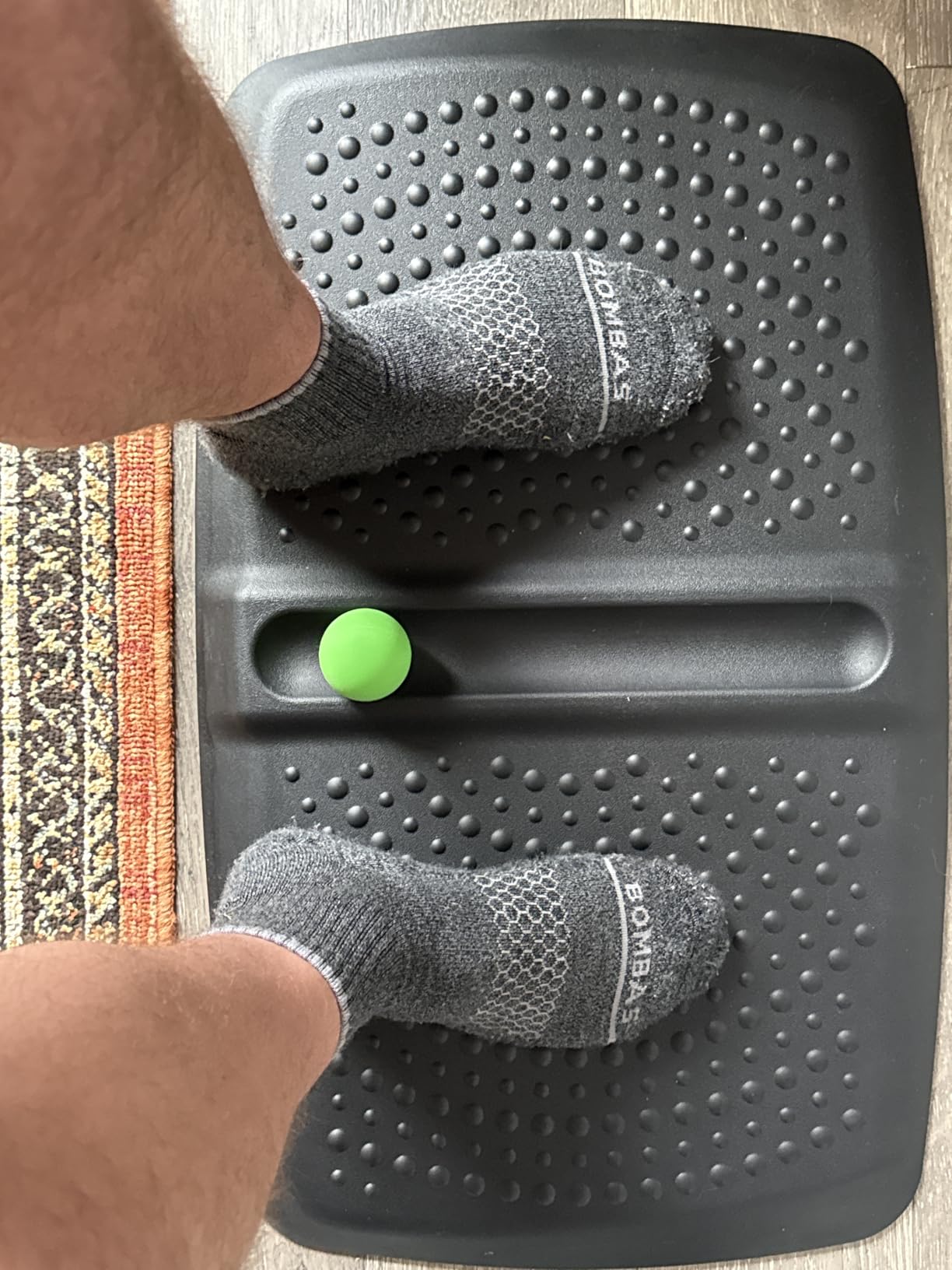 1 inch Thick Anti Fatigue Kitchen Mat Standing Mat with Massage Ball, Non Slip Standing Desk Mat with Massage Point, Multi-Purpose Comfort Floor Mat for Feet, Office, Home (Black, 17