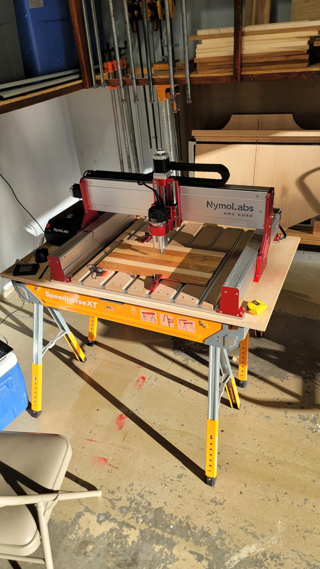 NBS-6040 CNC Router Machine, 710W Spindle for Wood Acrylic & Metal | 610 × 410 × 120 mm Work Area, Linear Rails on All Axes & Ball Screws, NEMA 23 Motors, GRBL Control & 2.8
