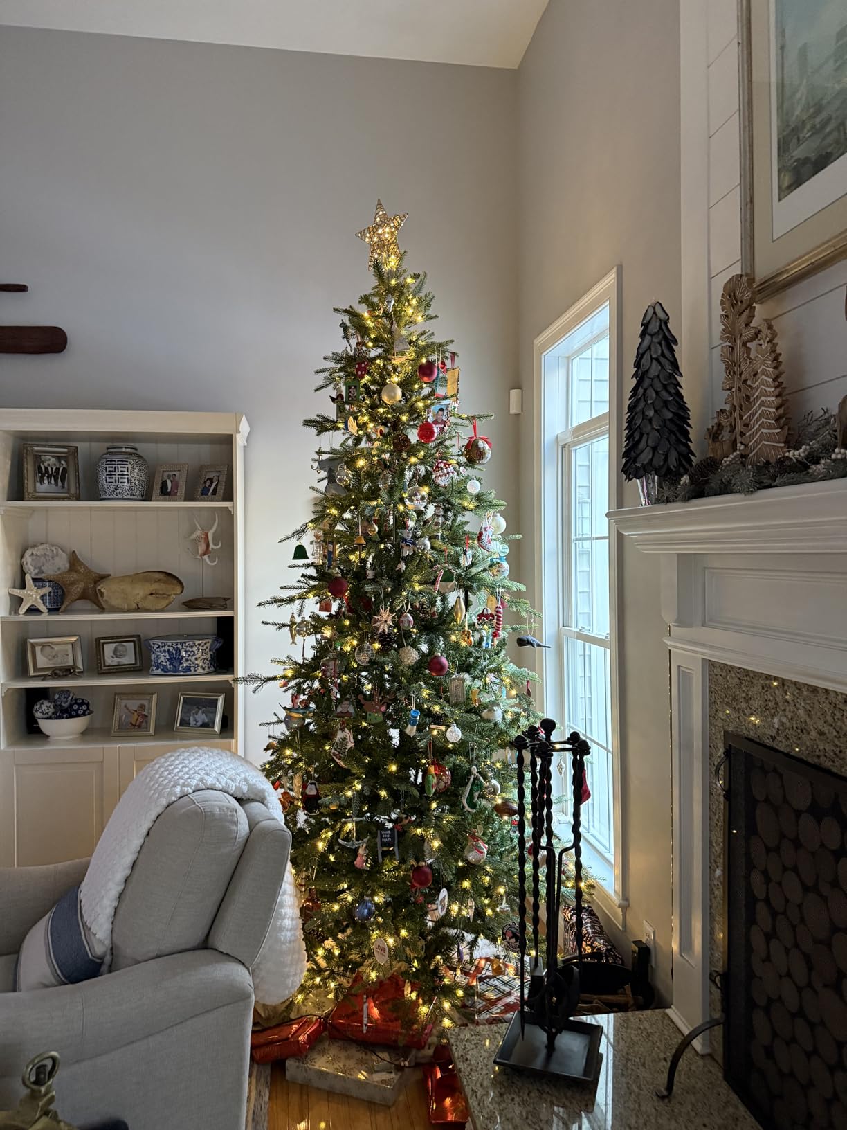Best Choice Products 7.5ft Pre-Lit Artificial Aspen Slim Christmas Tree, Noble Holiday Décor w/ 2,136 Branch Tips, 2-in-1 Multicolor LED Lights, Cordless Connection, Metal Stand customer photo 2