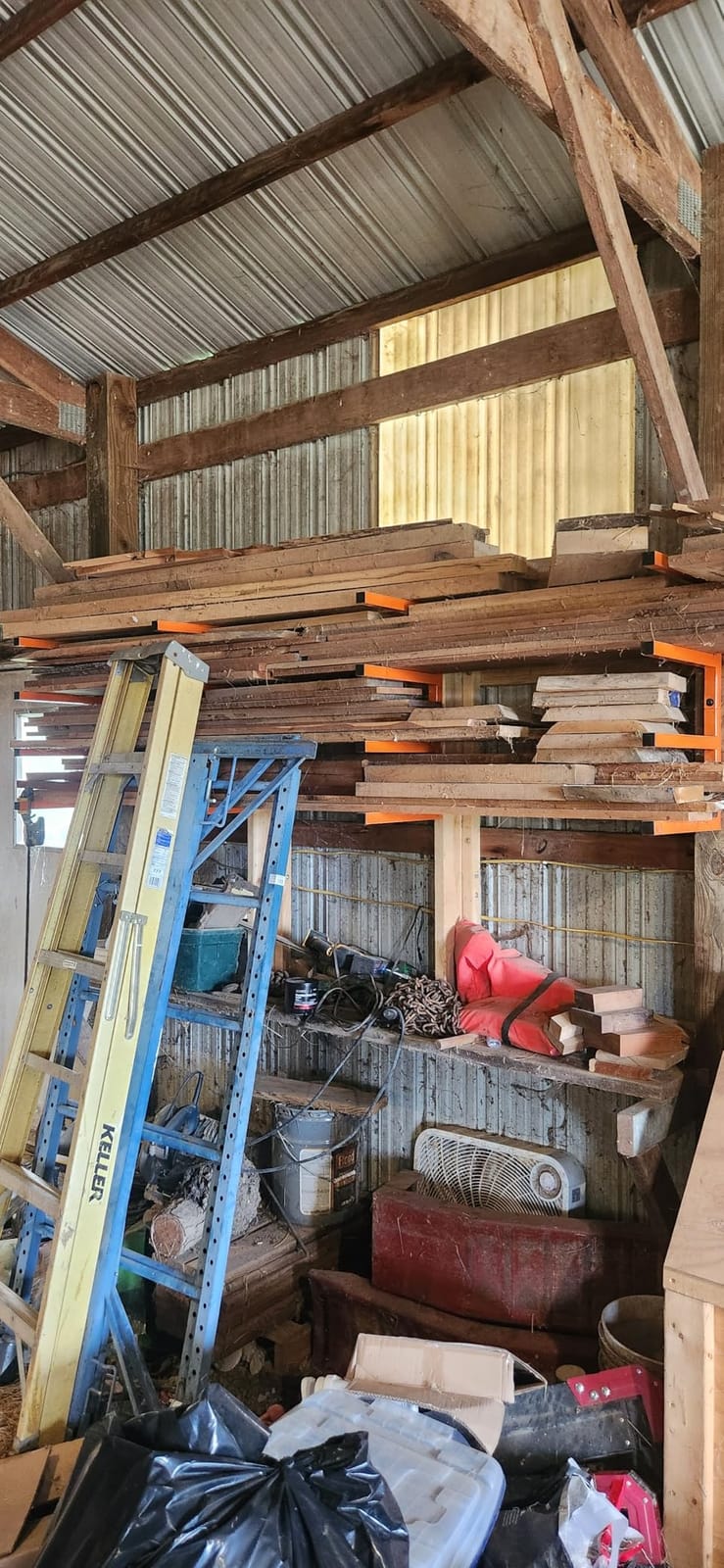 YYR Wood Organizer and Lumber Storage Rack Wall Mount, Heavy Duty Metal Shelf with 6-Level Holds Up 1200 LBS, Indoor & Outdoor Use - Orange customer photo 1