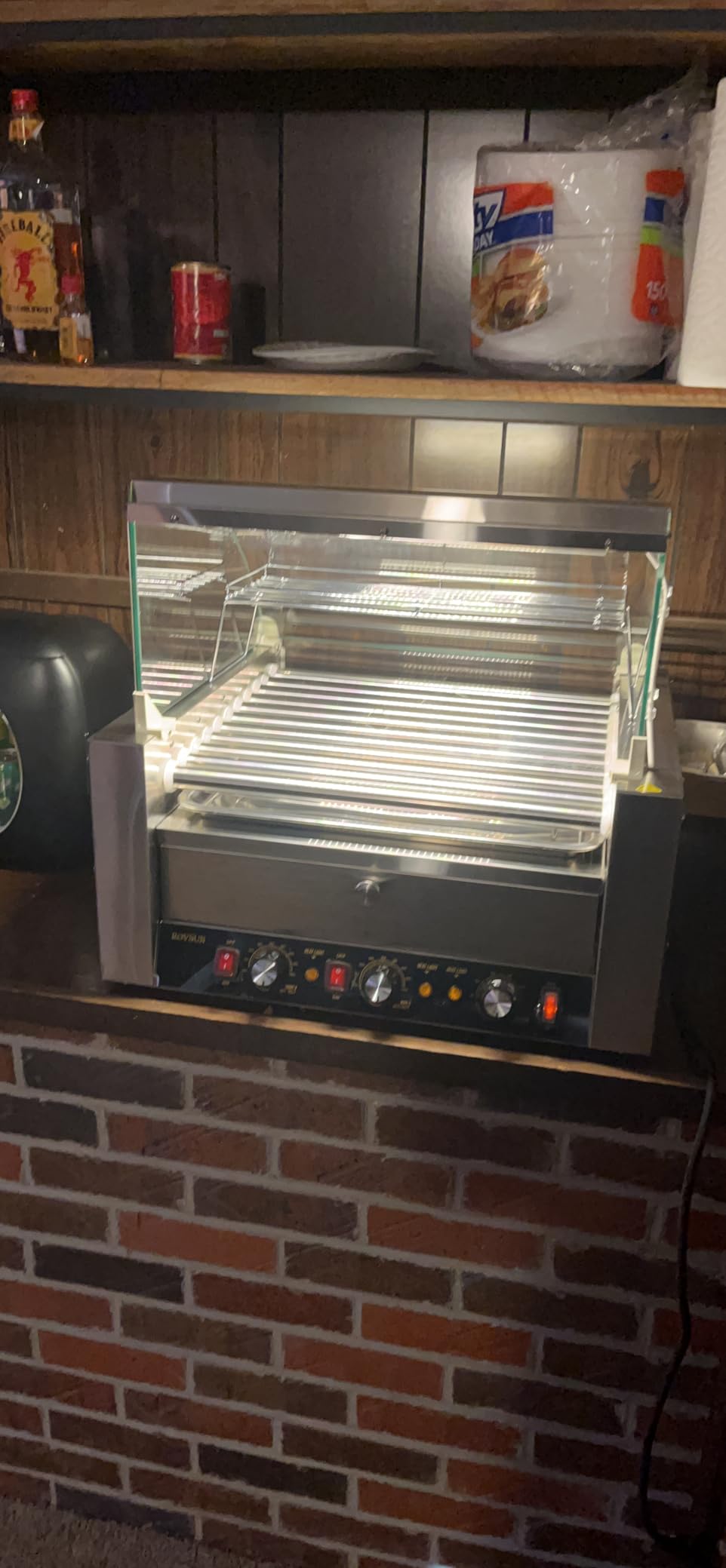 ROVSUN Hot Dog Roller, 30 Hot Dog 11 Rollers ETL Certified, Hot Dog Machine with Bun Warmer, Dual Temp Control, Glass Cover, LED, Side Storage Box, Shelf & Drip Tray for Home Commercial 2000W customer photo 2