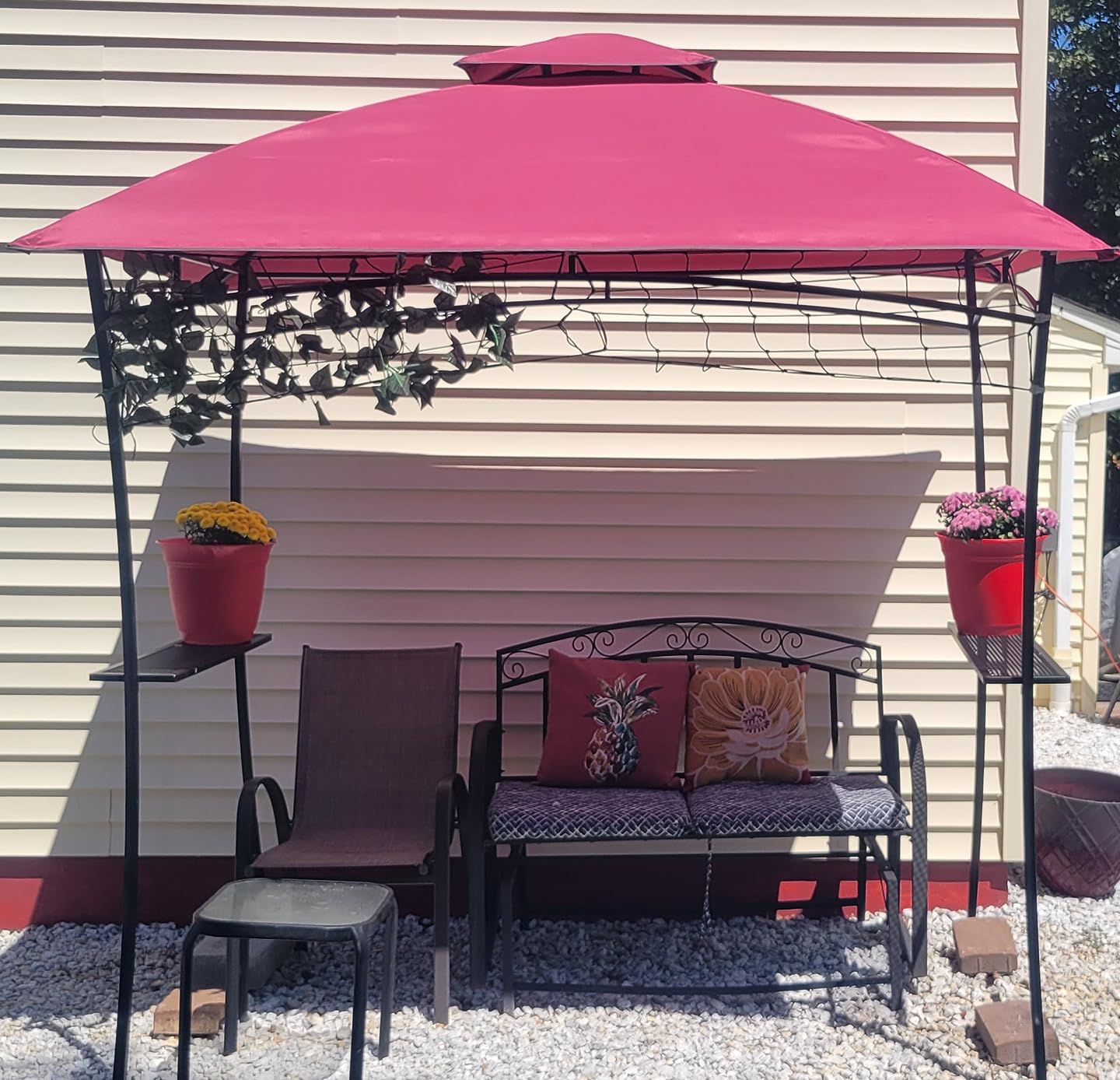 Grezone Outdoor Grill Gazebo Tent Barbeque Grill Canopy for Outdoor Patio Backyard Grill Shelter Hardtop BBQ Black / L93 x W62 x H98 Inch customer photo 2