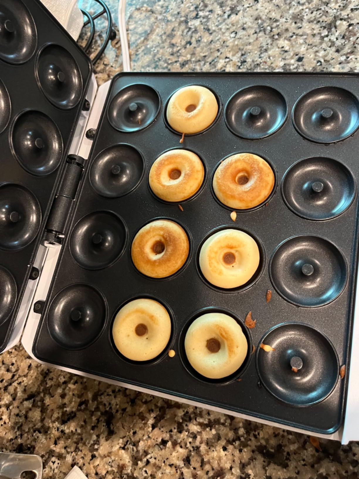 DSP Mini Donut Maker - Non-Stick, 6 Donuts, Cool-Touch | Quick 3-Min Baking, Indicator Lights, Easy Wipe-Clean, Breakfast/Snacks/Desserts, Electric Doughnut Machine, White customer photo 2