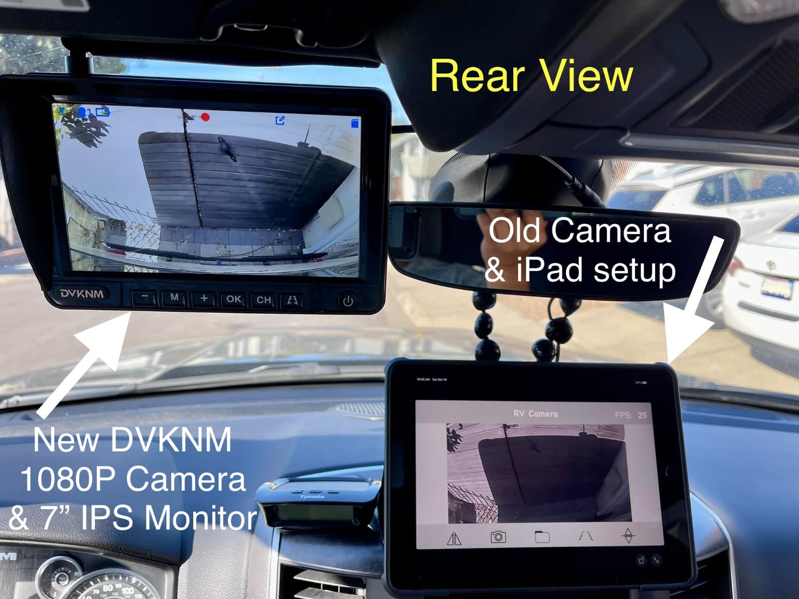 2 Magnetic Solar Wireless Backup Camera HD1080P 3 Mins DIY Installation DVR 7 Inch IPS Monitor Rechargeable Reverse Camera System for Hitching Gooseneck Horse Trailer Fifth Wheels/Car RV Truck AP7-2 customer photo 1