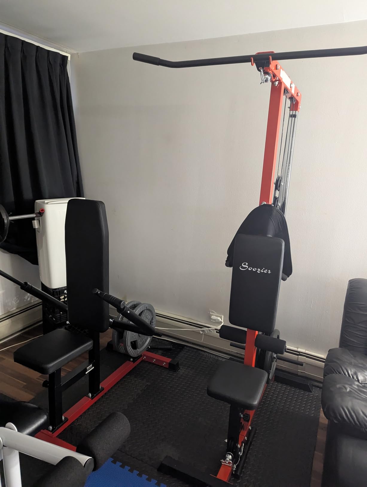 Soozier Cable Machine LAT High Low for Home Gym Black | High and Low Pulley Stations, Cable Row Machine, Adjustable Seat, Flip-Up Footplate customer photo 2