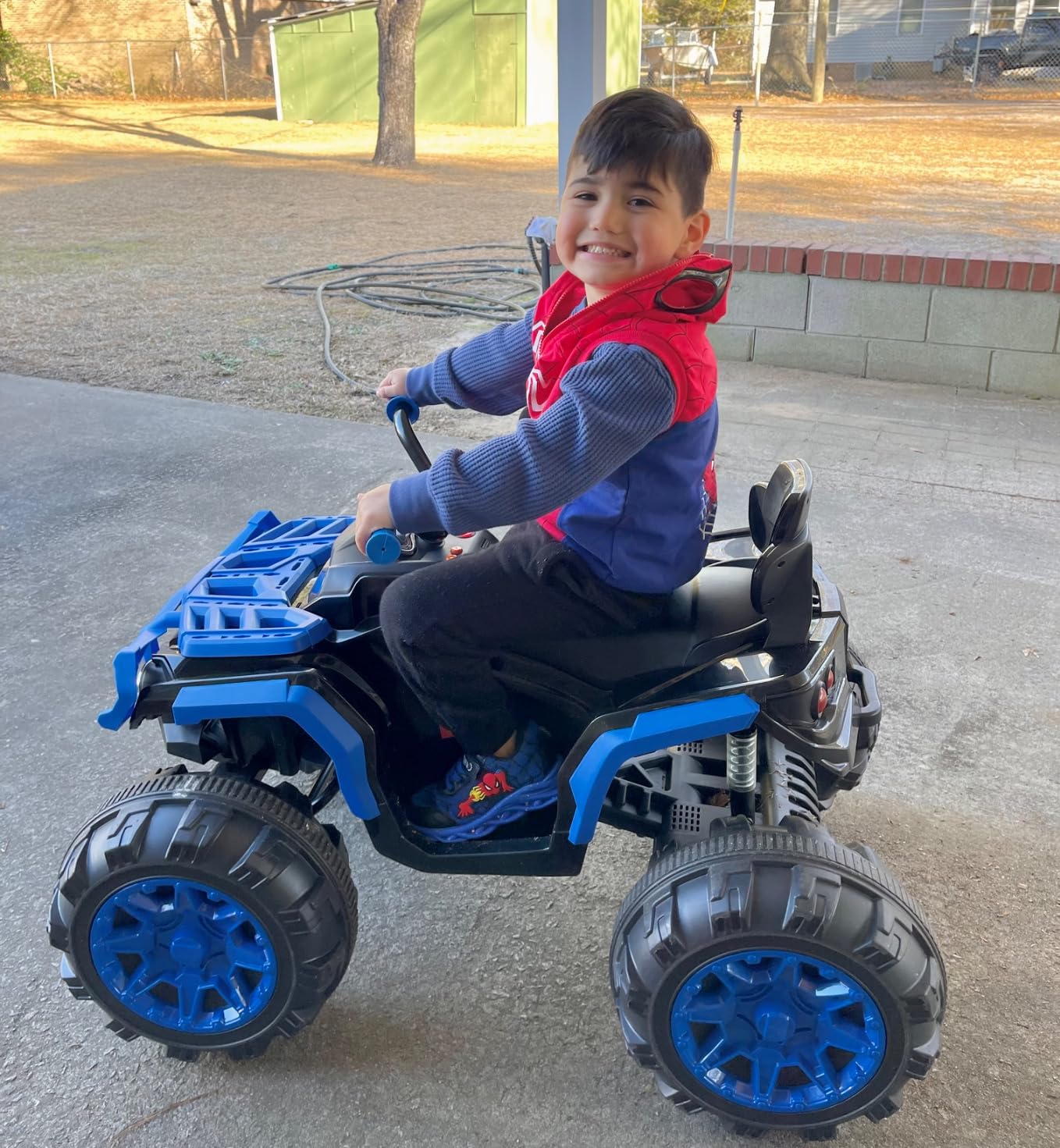 Best Choice Products 12V Kids Ride-On Electric ATV, 4-Wheeler Quad Car Toy w/Bluetooth Audio, 3.7mph Max Speed, Treaded Tires, LED Headlights, Radio - Blue customer photo 2