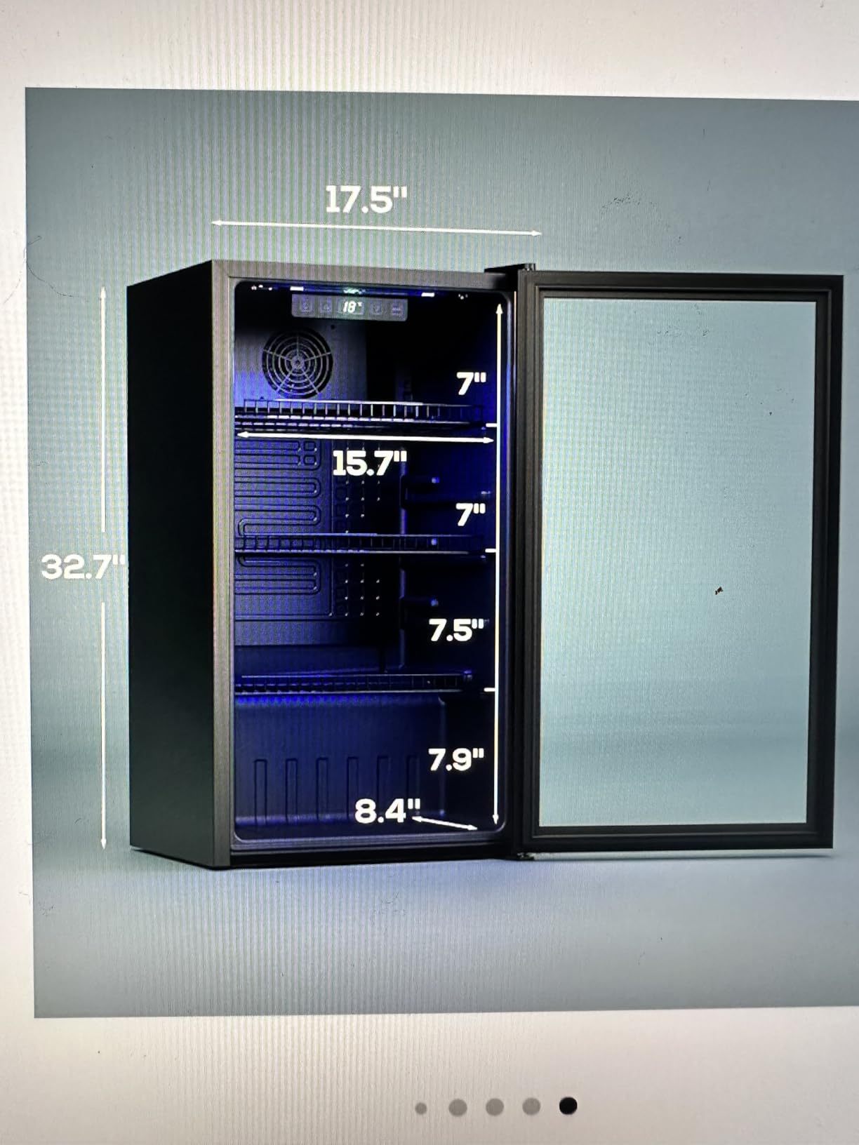 130 Can Beverage Refrigerator, 3.2 Cu.Ft Mini Fridge Beverage Cooler | Glass Door, 35-65°F Digital Temperature Display, Adjustable Shelves, Beverage Fridge for Soda, Beer & Wine customer photo 2