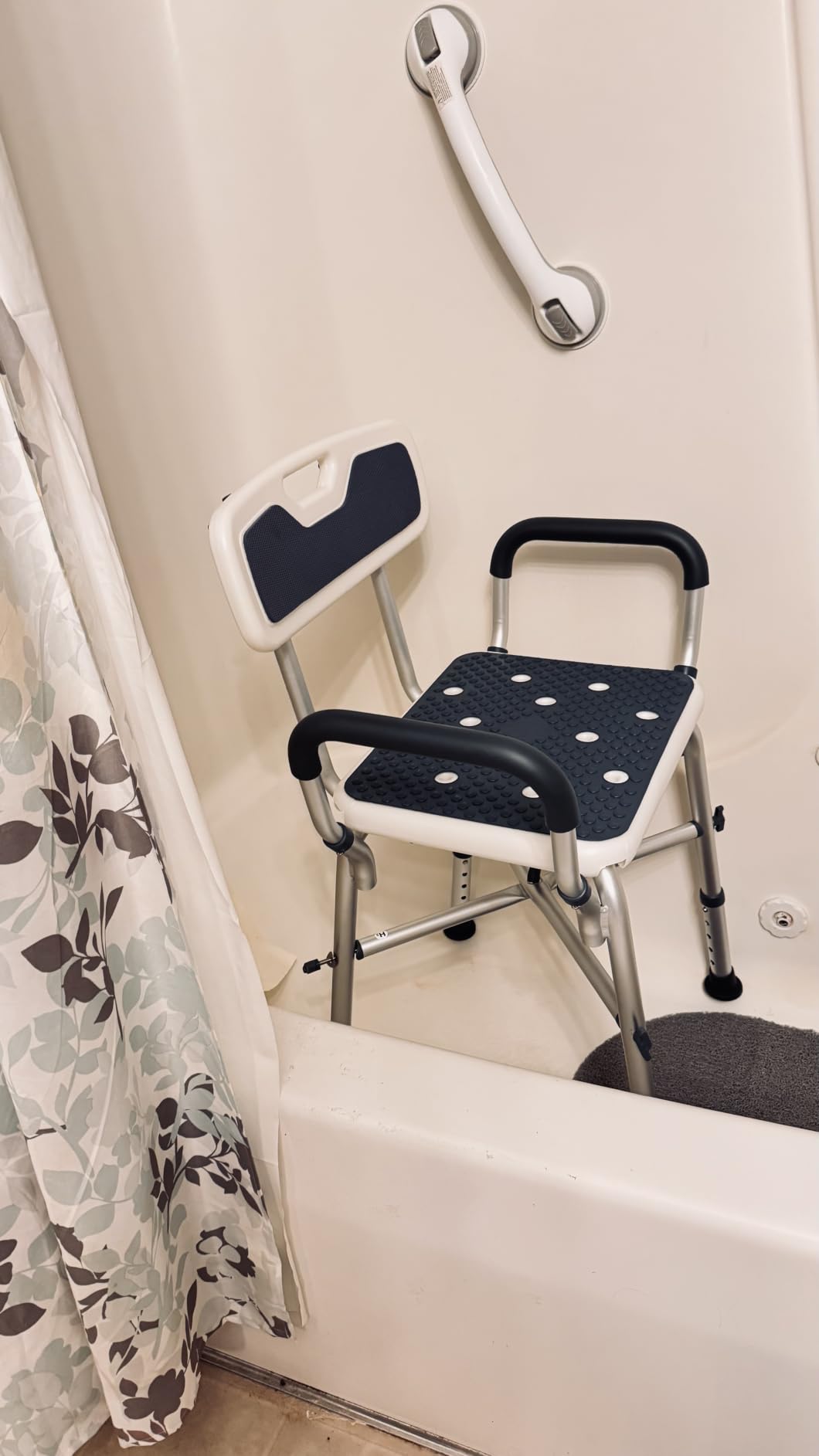 PELEGON Shower Chair for Elderly and Disabled (450lb) with Padded Armrests and Back, Adjustable Height Shower Seat, Heavy Duty Shower Chairs for Inside Shower, Handicap - Blue customer photo 2