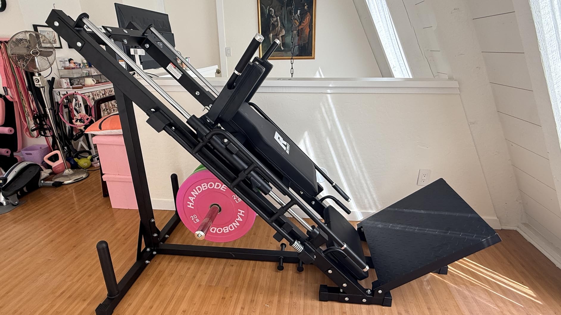 RitFit Leg Press Hack Squat Machine with Linear Bearing, 1200LB Capacity | Alloy Steel Frame with 5+3 Adjustable Angles, Diamond Footplate, Weight Storage and 1200LB Capacity for Home Gym customer photo 1