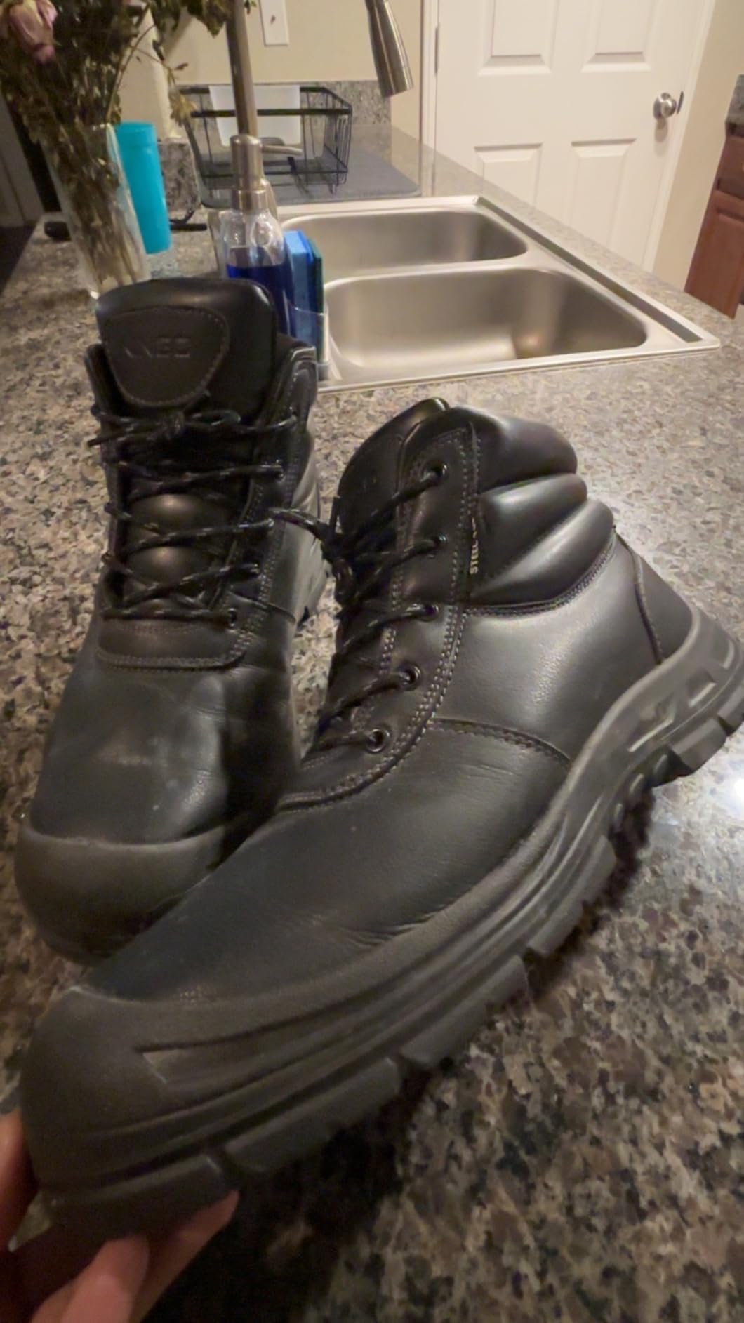 NINGO Steel Toe Boots for Men, Non Slip Work Boots, Puncture Resistant | Comfortable Mens Steel Toe Safety Work Boots, Leather, ASTM F2413-24, EH Rated, for Industrial Construction Warehouse customer photo 1