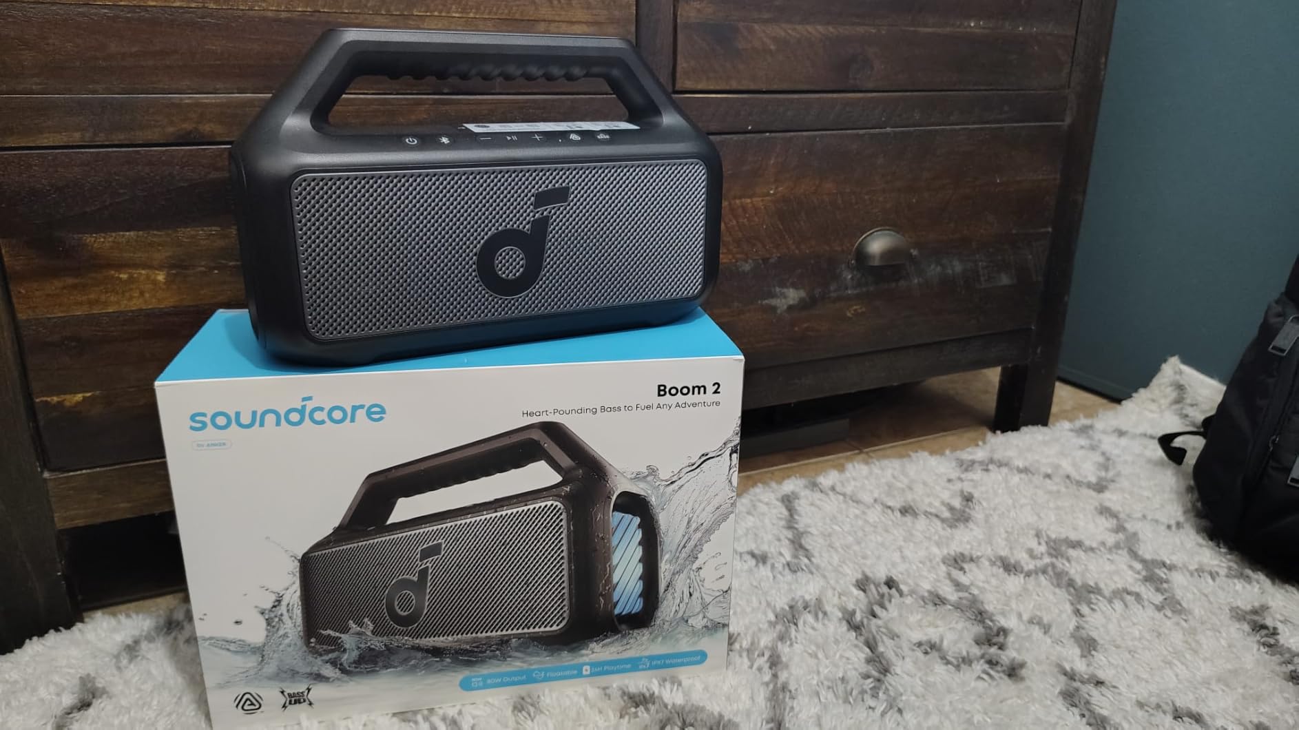 Soundcore Boom 2 by Anker, 80W Outdoor Bluetooth Speaker, 24H Playtime | IPX7 Waterproof, BassUp 2.0, Floatable, RGB lights, USB-C, Custom EQ via soundcore App customer photo 1