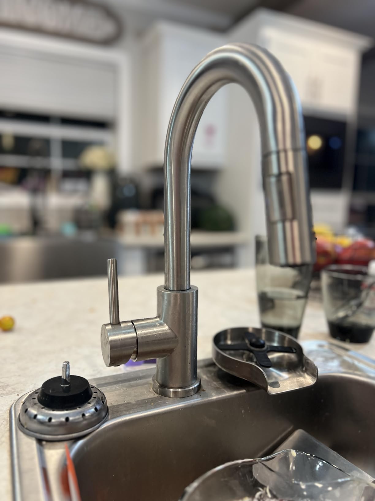 CENOSA Pot Filler Faucet Brushed Nickel for Kitchen Over Stove | 22.5 Inch Wall Mount Folding Stretchable Kitchen Stainless Steel Pot Filler Double Joint Swing Arm Two Handles NPT customer photo 2