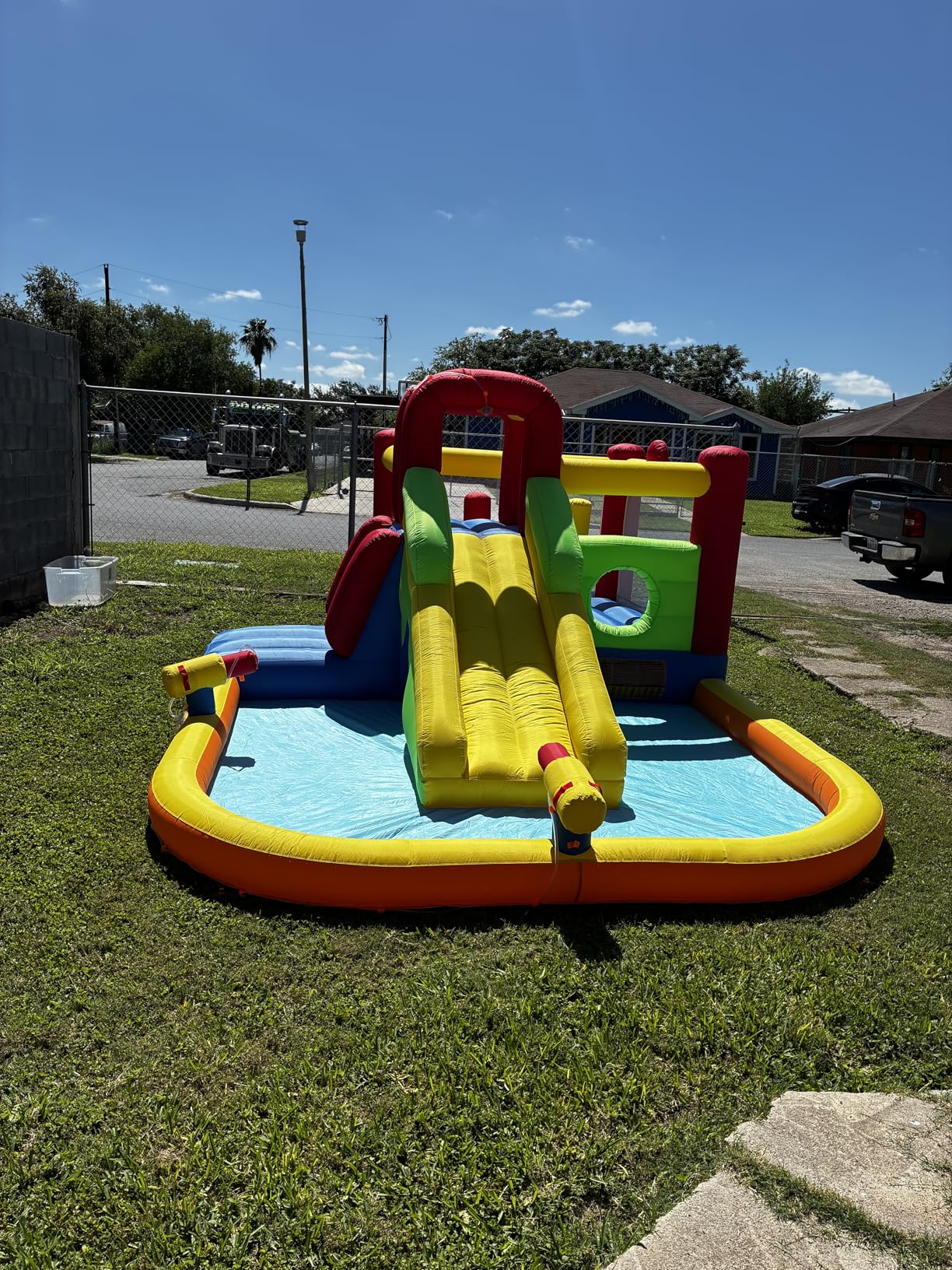 Hongcoral Inflatable Water Slide Bounce House for Kids, 12-In-1 Water Park with Splash Pool, Double Cannons, 2 Climbing Walls, Tunnel, Obstacles, Blow Up Jumping Castle With Blower customer photo 2