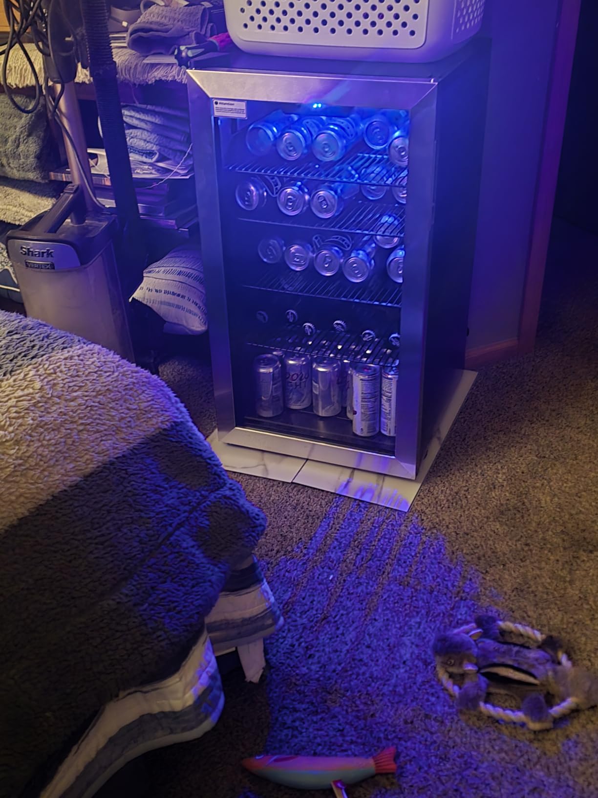 Feelfunn 126 Can Beverage Refrigerator, Glass Door Mini Fridge, 3.2 Cu.Ft | 34-64°F digital temperature control, quiet cooling and adjustable shelves for kitchens, offices, dorms and home bars customer photo 2