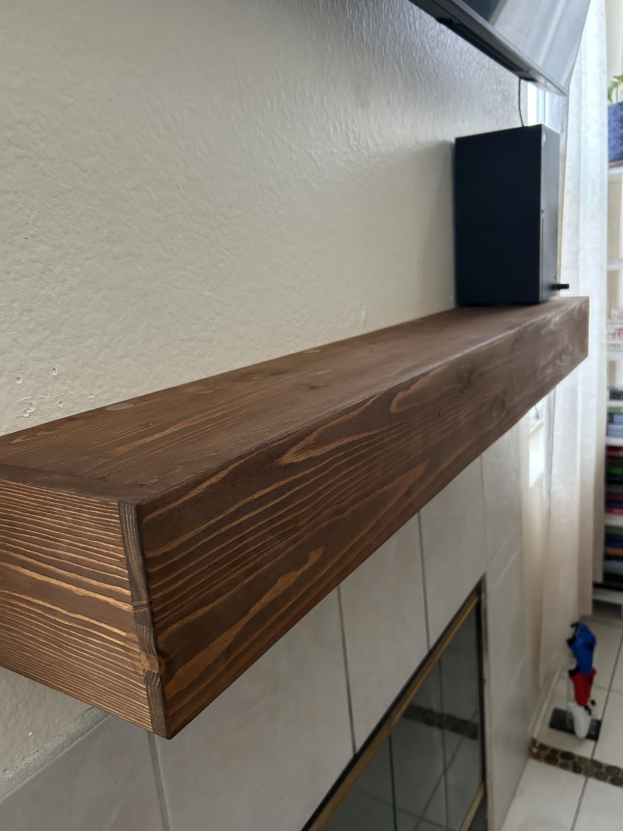 Avana Fireplace Mantel - Wall-Mounted Mantles for Over Fireplace - Farmhouse Fireplace Mantle Shelves - Handcrafted Wood Fireplace Mantels - Floating Fireplace Mantel 72 X 8 X 3 - Rustic Traditional customer photo 2