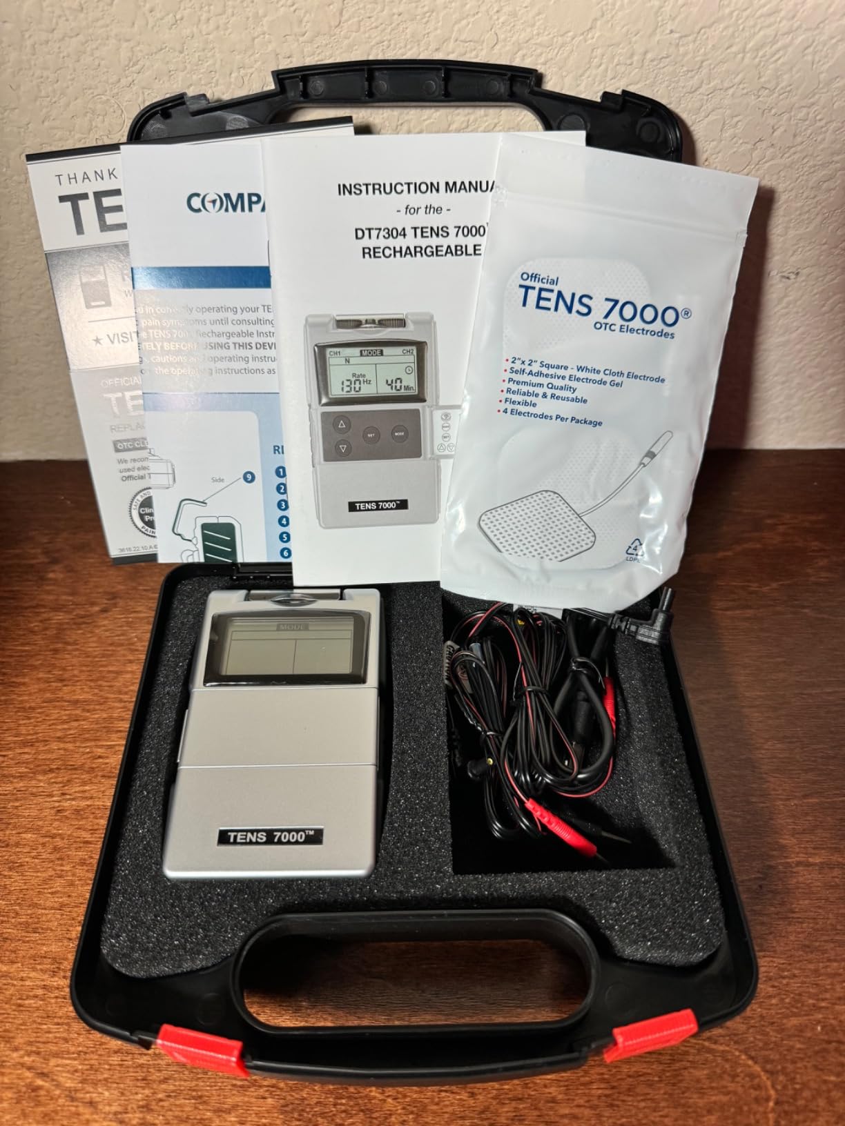 TENS 7000 Rechargeable Tens Unit Muscle Stimulator, Back Pain Relief, 4 Electrodes/Unit Pads, Period Pain Simulator, Muscle Recovery & Growth, Stim Machine, Electrotherapy, TENS Machine customer photo 2
