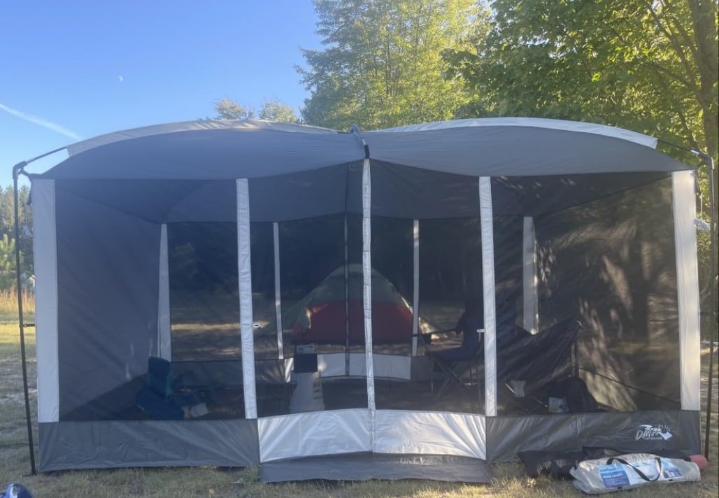 Screen House Tent 13x9 FT with Netting Mesh & 2 Magnetic Doors | Portable Sunshade Screen Room Canopy Shelter with Projection Screen for 12 People, Outdoor Gazebo for Backyard Camping Patio customer photo 1