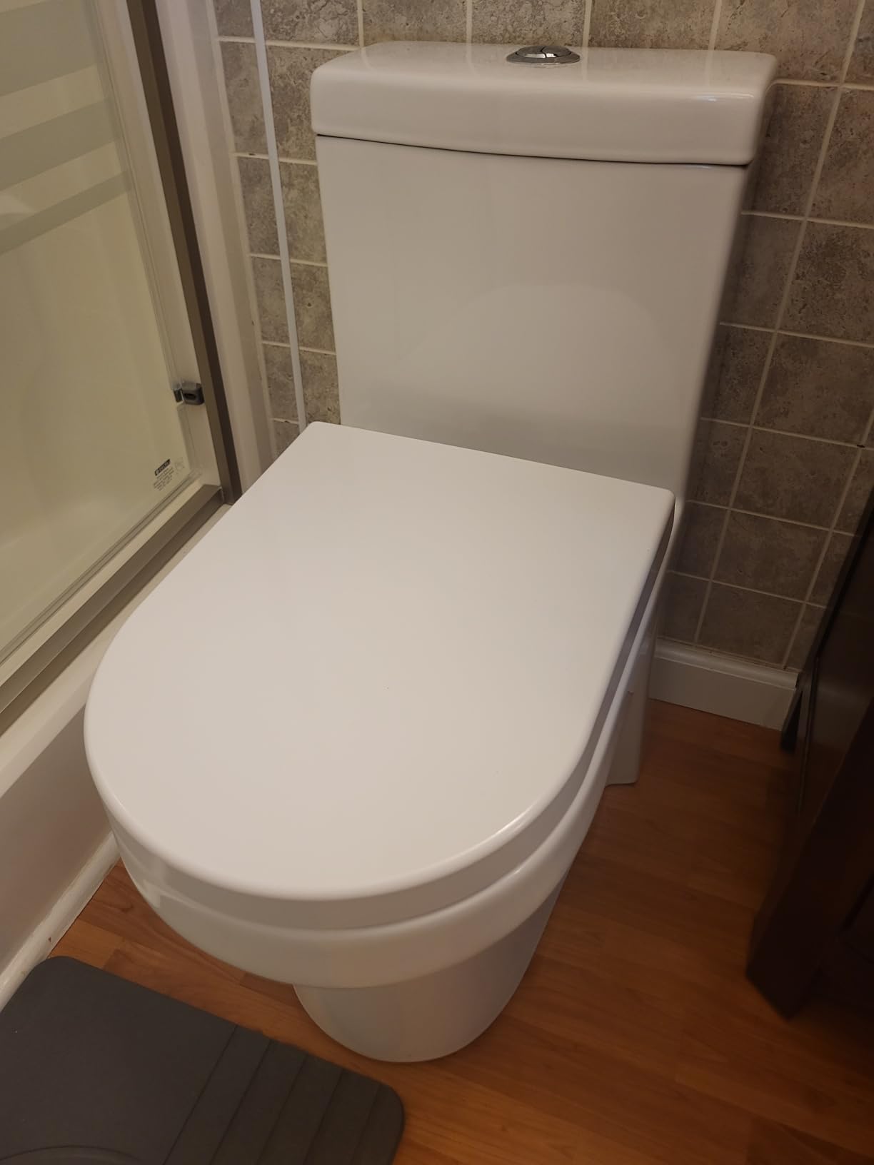 Compact One Piece Toilet for Bathroom, Space-Saving Powerful Dual Flush Round Small Toilets, Average 1.28 GPF, Skirted Design with Upgraded UF Quiet & Soft Close Seat (12