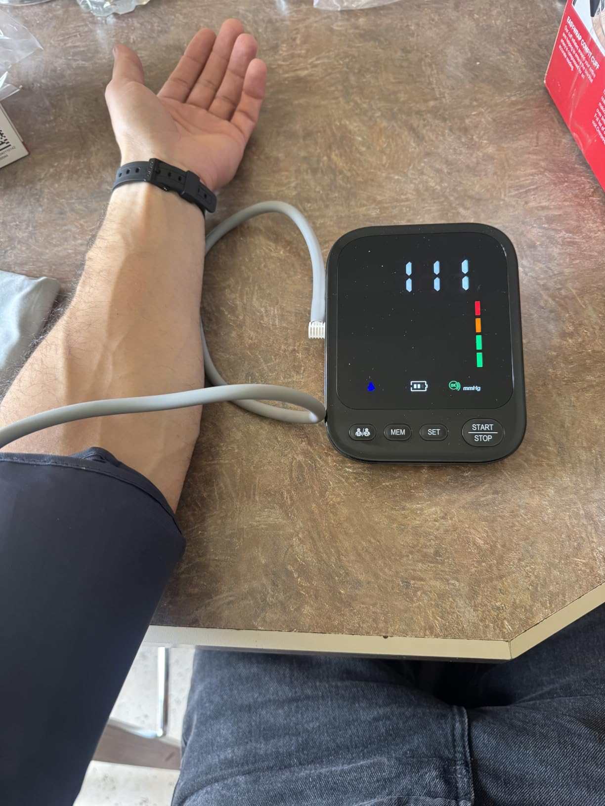 Blood Pressure Machine, Automatic Upper Arm Blood Pressure Monitor with 2x199 Readout, 4.5 Inch Backlit Large Screen Adjustable Large Cuff 9 to 17 Inches - Arrhythmia and Home Hypertension Detector customer photo 2