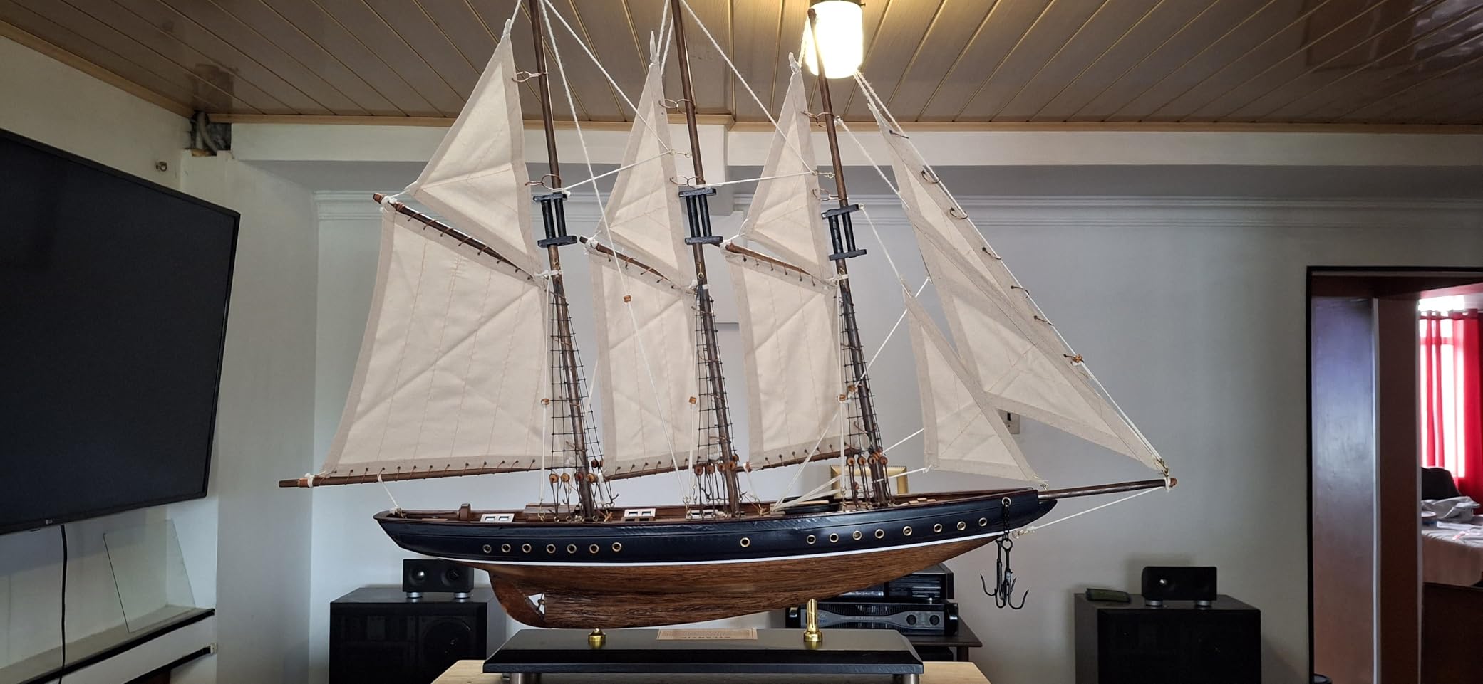 SAILINGSTORY Wooden Sailboat Model Ship Atlantic 24