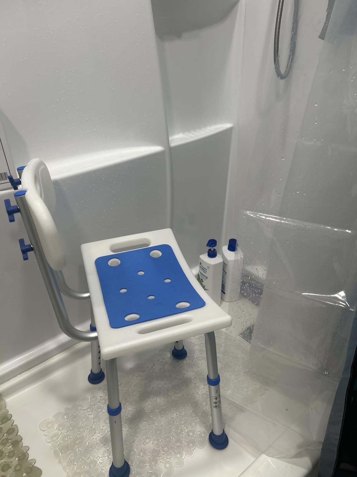 HOMLAND Shower Chair for Inside Shower with Removable Back, Aluminum Frame customer photo 1