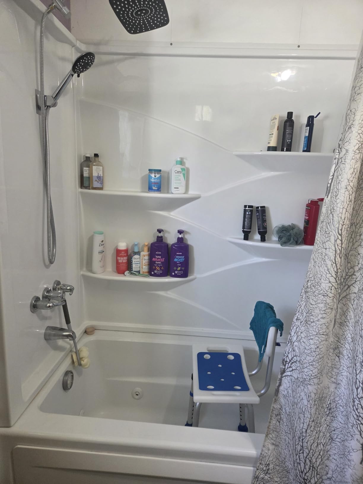 HOMLAND Shower Chair for Inside Shower with Removable Back, Aluminum Frame customer photo 2