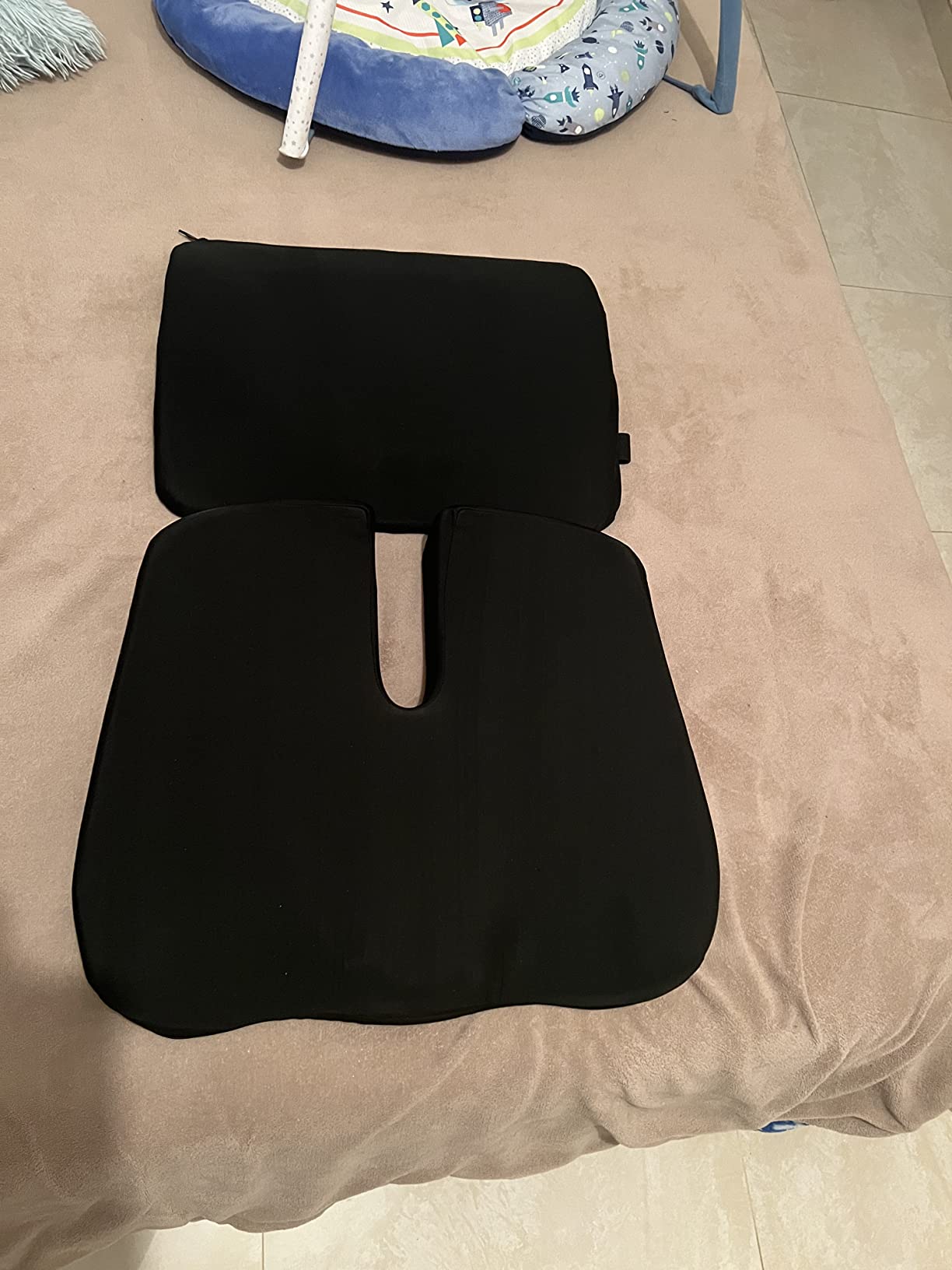 Elmara Doctor-Designed Semi-Truck Seat Cushion for Truck Driver – The Ultimate Comfort Solution for Long-Haul Drivers – Trucker Seat Cushion & Back Support – 2-Piece Ergonomic Set (Black) customer photo 1