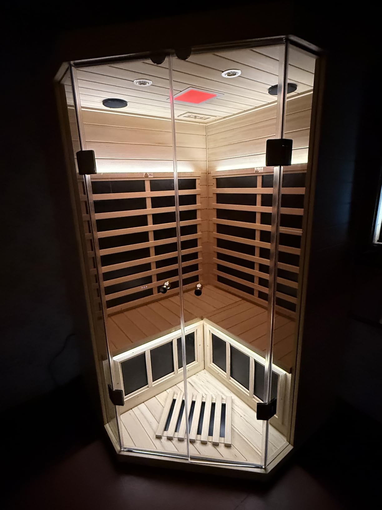 Red Cedar 4 Person Outdoor Ultra-Low EMF (0.5mg) Infrared Sauna, Multi-Person Home Sauna Spa, 2160W, 12 Heating Panels, LCD Control Panel, Bluetooth Speaker, Chromotherapy Lights, Reading Lamp customer photo 1