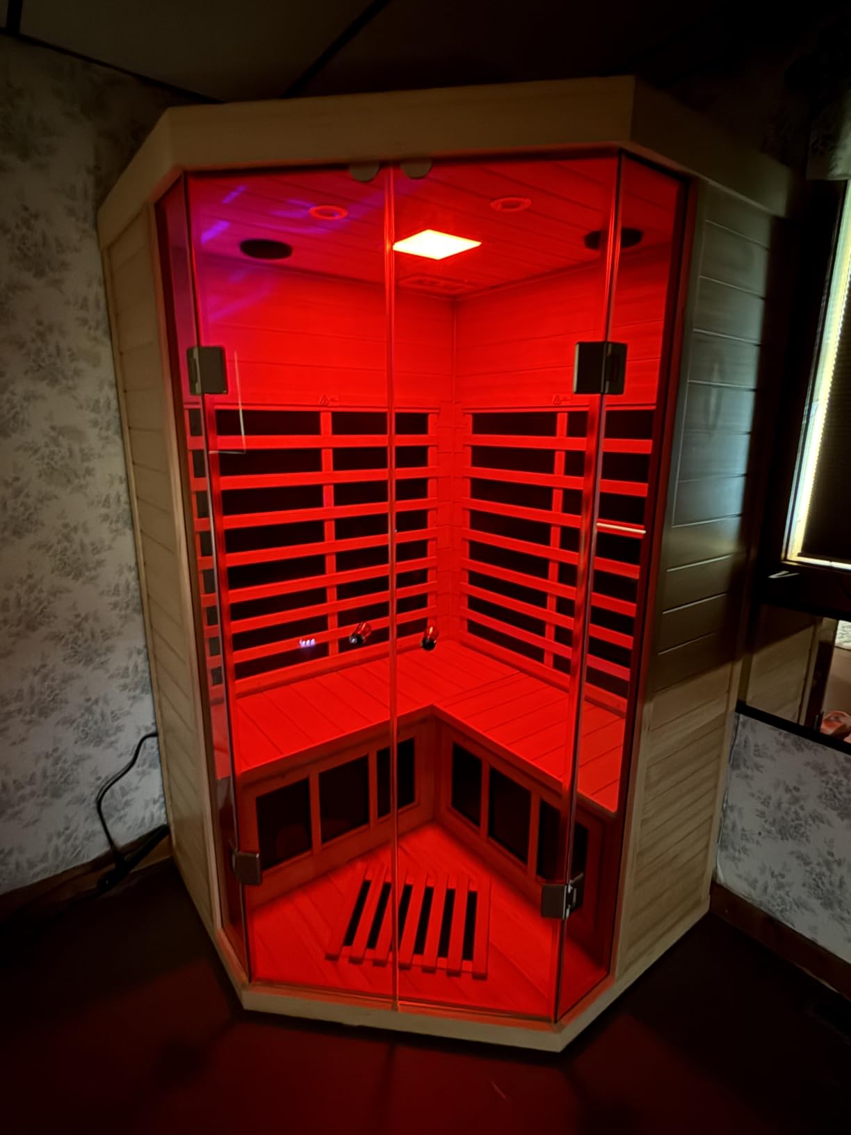 Red Cedar 4 Person Outdoor Ultra-Low EMF (0.5mg) Infrared Sauna, Multi-Person Home Sauna Spa, 2160W, 12 Heating Panels, LCD Control Panel, Bluetooth Speaker, Chromotherapy Lights, Reading Lamp customer photo 2