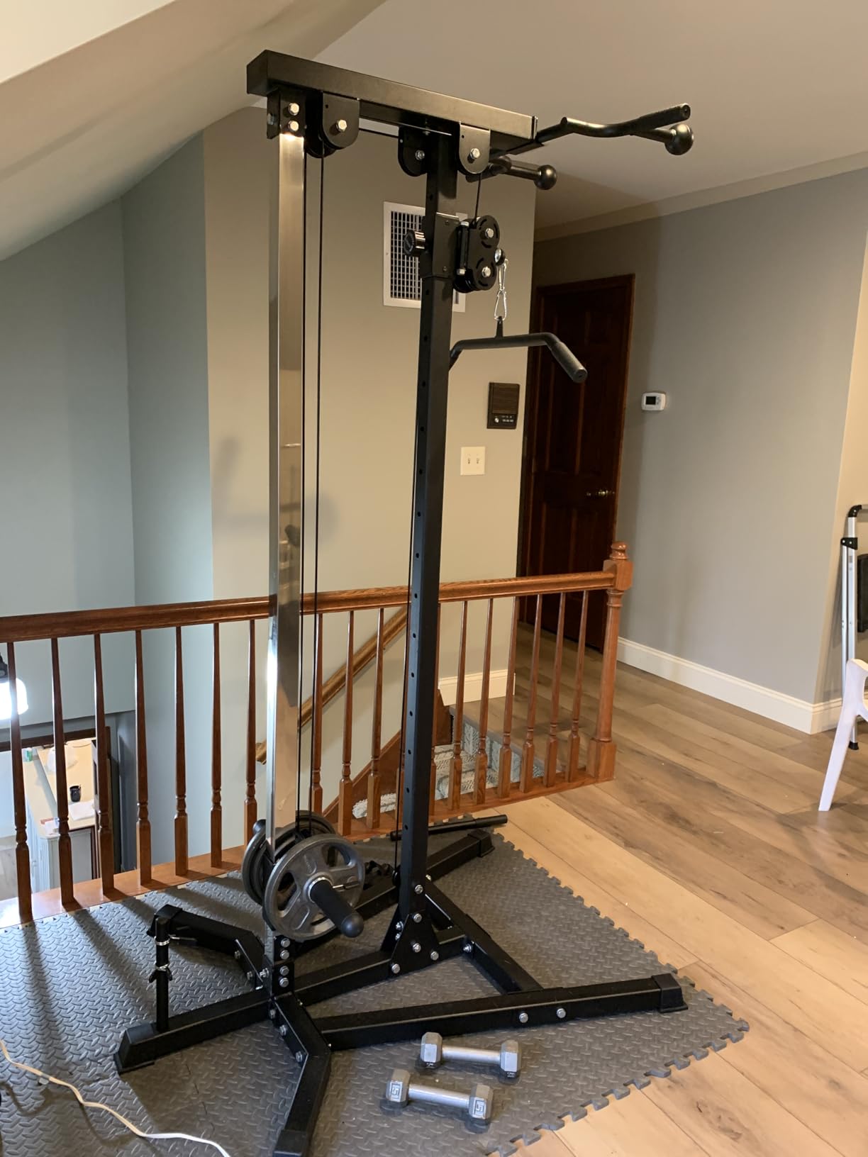 VIVITORY LAT Pull Down and Low Row Cable Machine | 16 Height Adjustable Pulley System for Full Body Training, 400 LBS Max Weight Capacity with Extra Handle for Home Gym Use customer photo 1