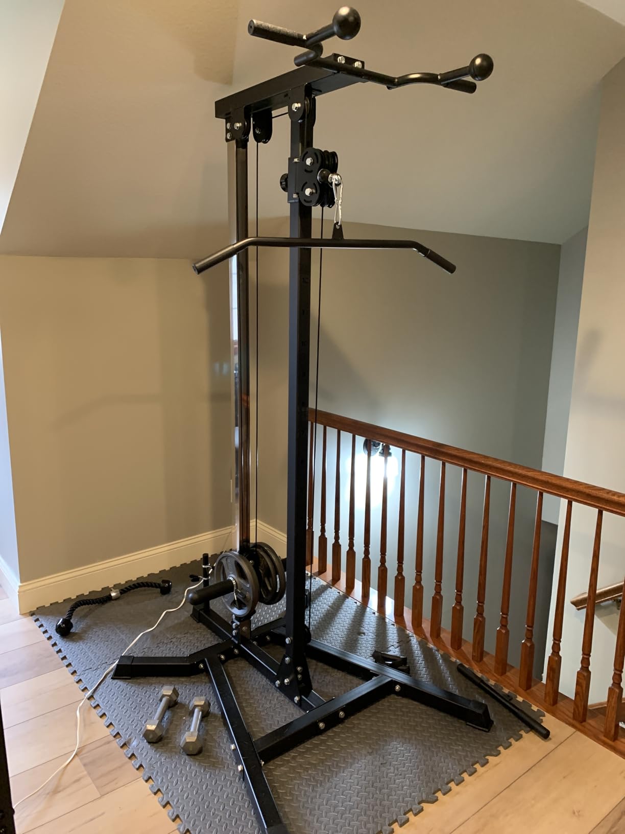 VIVITORY LAT Pull Down and Low Row Cable Machine | 16 Height Adjustable Pulley System for Full Body Training, 400 LBS Max Weight Capacity with Extra Handle for Home Gym Use customer photo 2