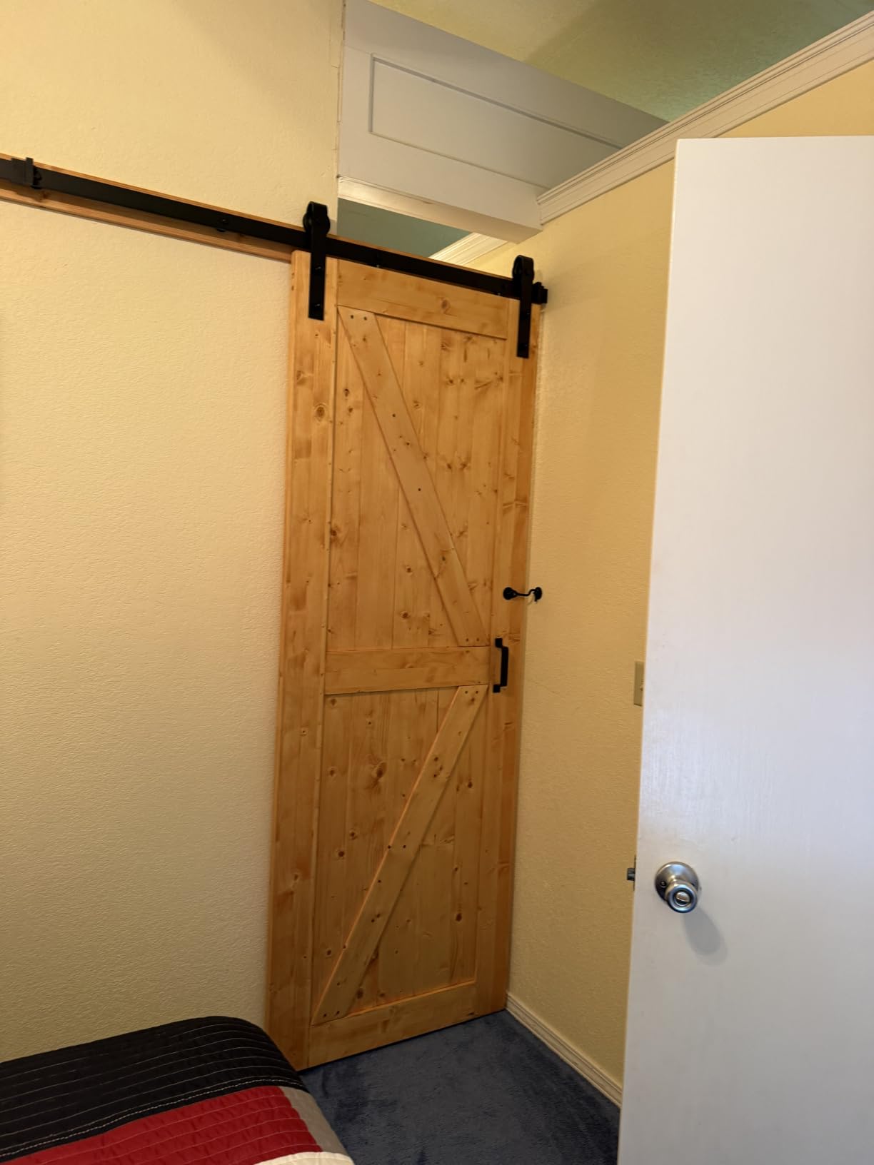 EaseLife 30in x 80in Sliding Barn Door with 5FT Barn Door Hardware Kit & Handle Included,Easy Install,DIY Assemblely,Apply to Interior Rooms & Storage Closet,K-Frame customer photo 1