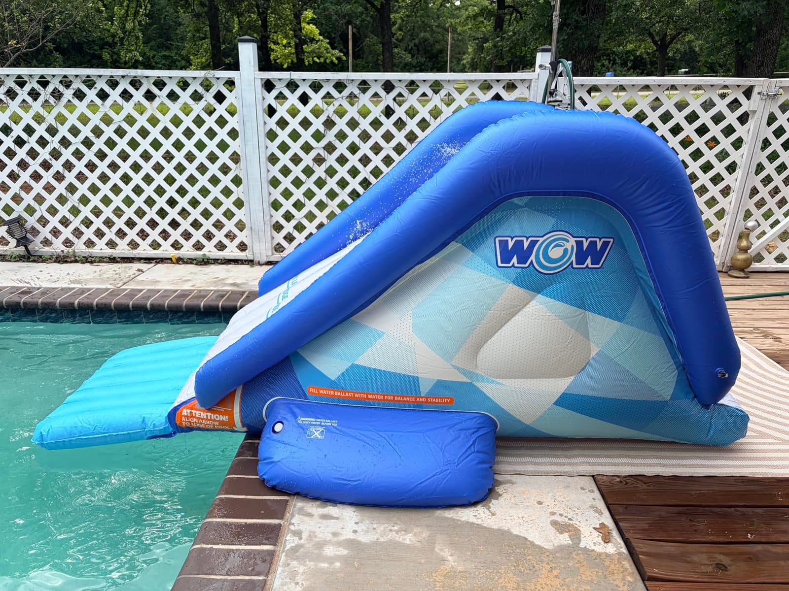 Wow Sports Cascade Inflatable Pool Slide - Blow Up Waterslide | A giant inflatable pool slide that sends riders splashing into the water. customer photo 2