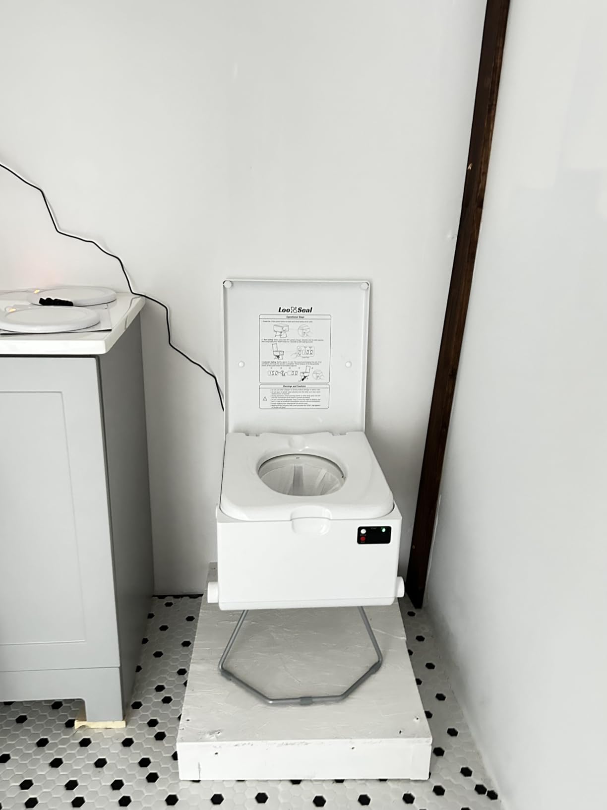 LE-310 Compact Dry Flush Toilet for Van Life and Off-Grid, Gray | Self-Contained rechargeable, Foldable design, no plumbing setup, easy storage, made for RVs, road trips, cabins and marine customer photo 1