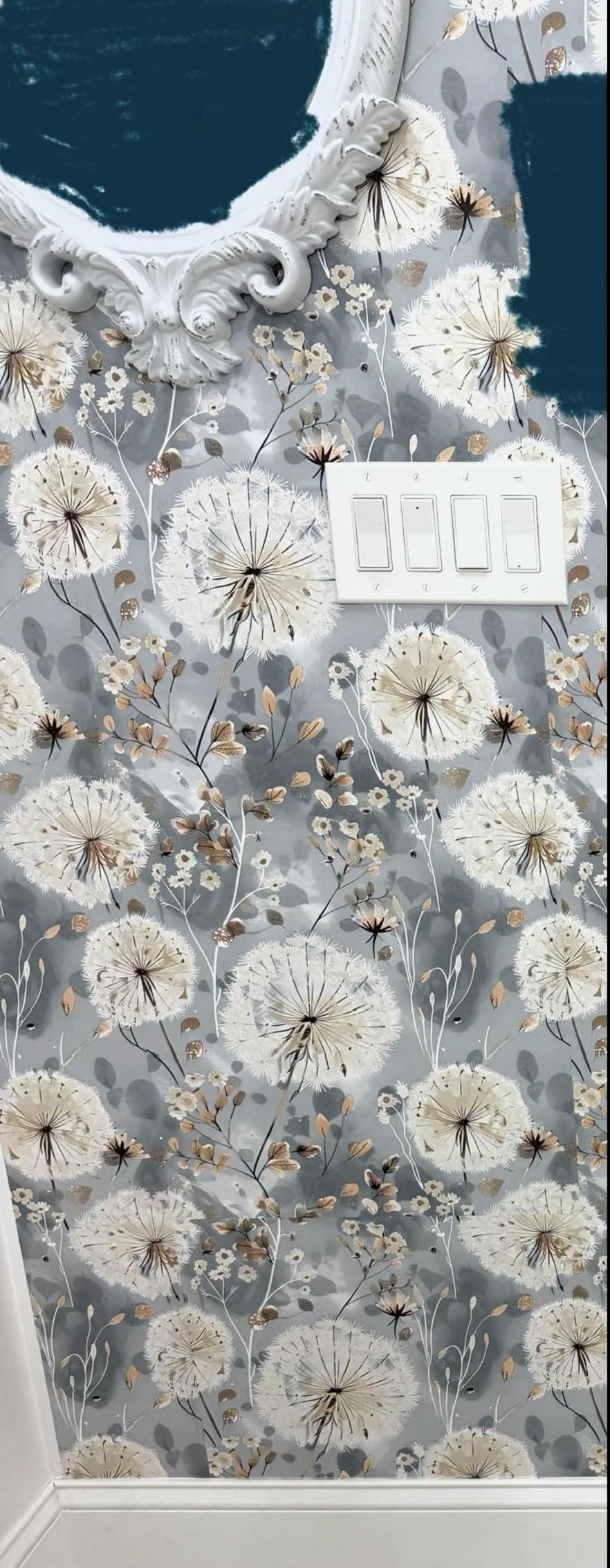 Nukofal Floral Wallpaper Peel and Stick Dandelion Contact Paper 16.9