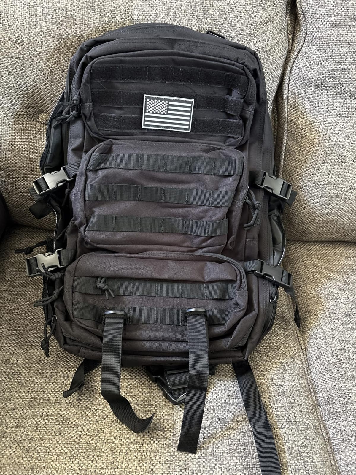 50L Military Tactical Backpack Large Day Backpack for Men Molle Army 3 Days Assault Pack Bug Out Bag Water Resistant and Heavy Duty Hiking Rucksack - Black customer photo 2