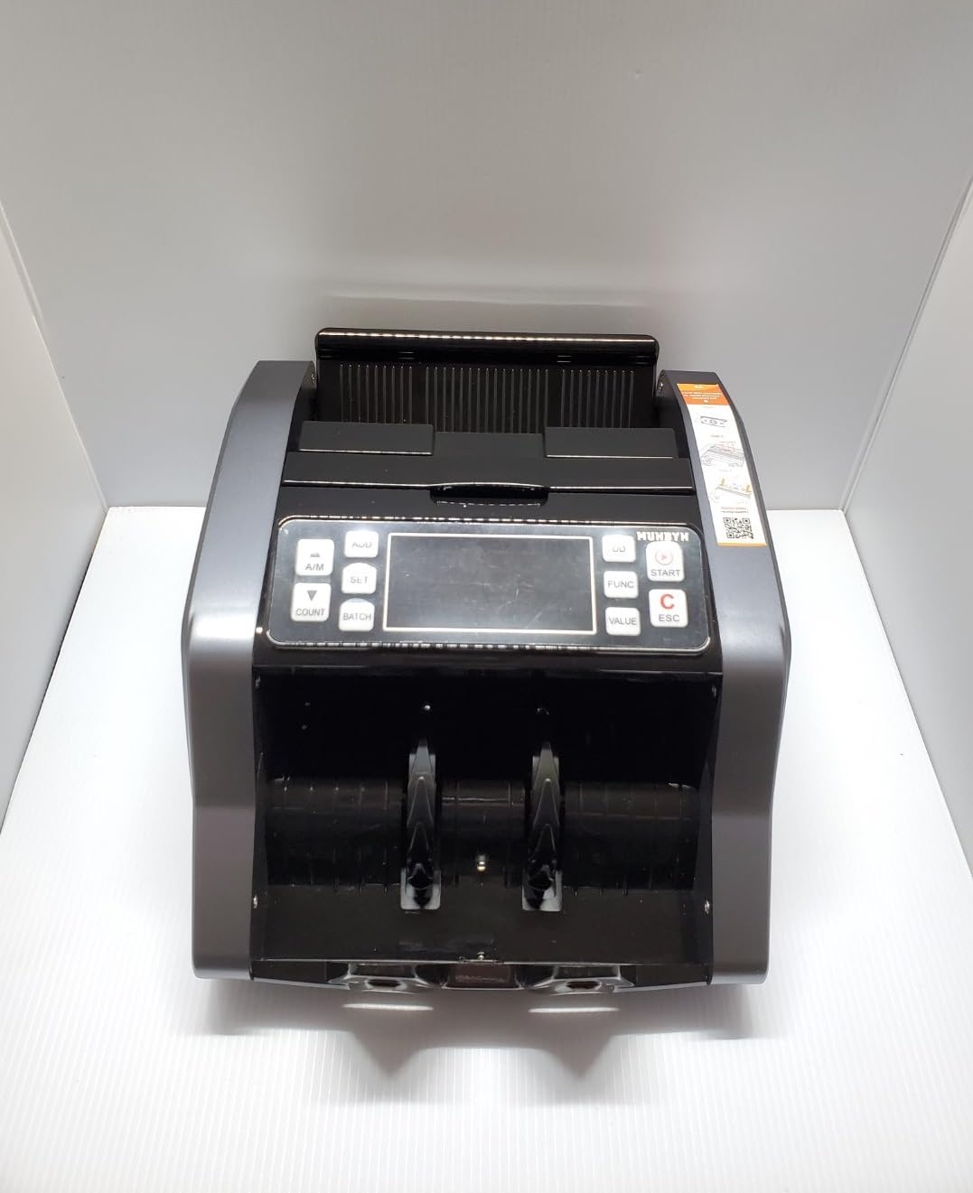 MUNBYN IMC20 Money Counter Machine with Value Count, UV/MG/IR/MT Counterfeit Detection for Dollar/Euro Bill Counter, Add/Batch/Value Mode Cash Counter, LED External Display, 2 Years Warranty, Grey customer photo 2
