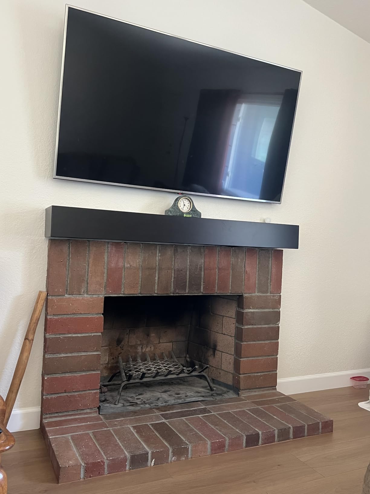 G GOOD GAIN Fireplace Mantel Shelves 54x8x5 inch for Wall Decor, Dark Walnut | Floating Wood Mantle Shelves, Handcrafted, 5'' Thick Pine Wood, for Bedroom, TV, Books, Livingroom, Farmhouse, Easy Installation customer photo 1