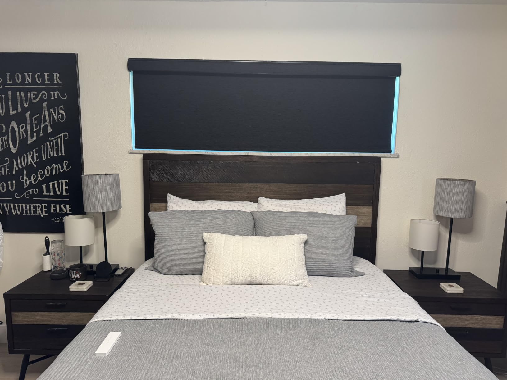 Kincmo Motorized Blinds with Remote, APP, Voice Control - 100% Blackout | Custom Motorized Roller Shades for Windows Doors, Ultra Quiet Smat Electric Blinds Work with Apple Homekit, Alexa, Google... customer photo 1