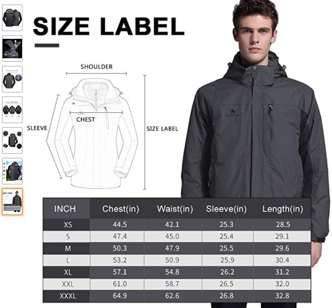 Men's Ski Jacket 3 in 1 Waterproof Winter Jacket Snow Jacket Windproof Hooded with Inner Warm Fleece Coat customer photo 2